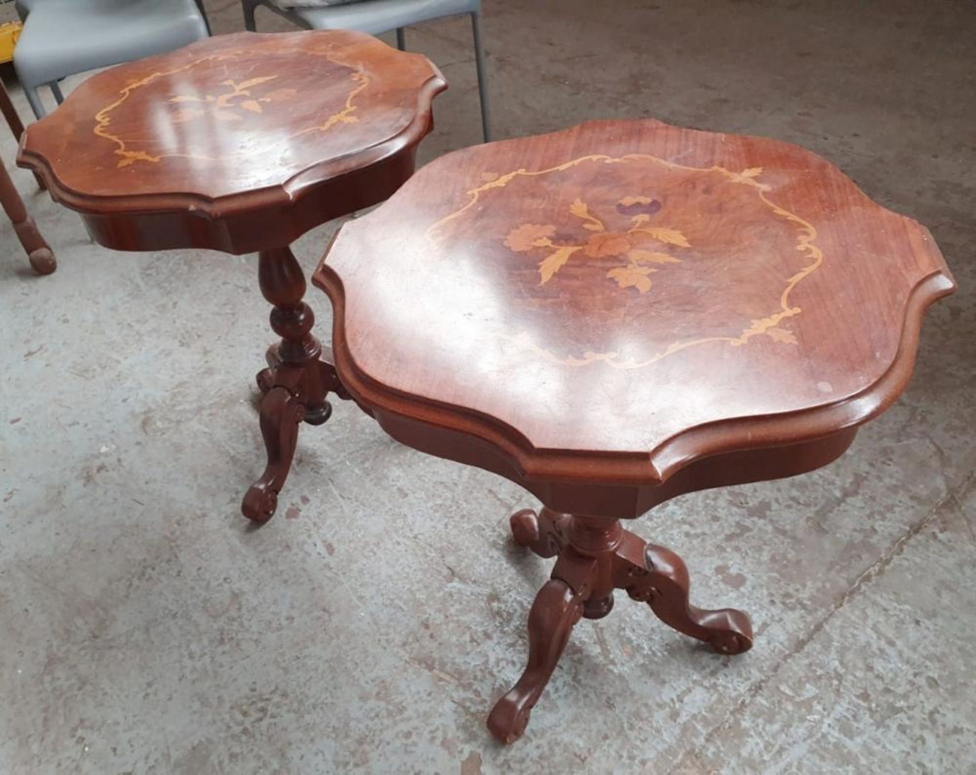 A Pair Of Period-Style Side / Lamp Tables With Ornate Legs - Unused Boxed Stock - £1 Start, No Reser - Image 3 of 8