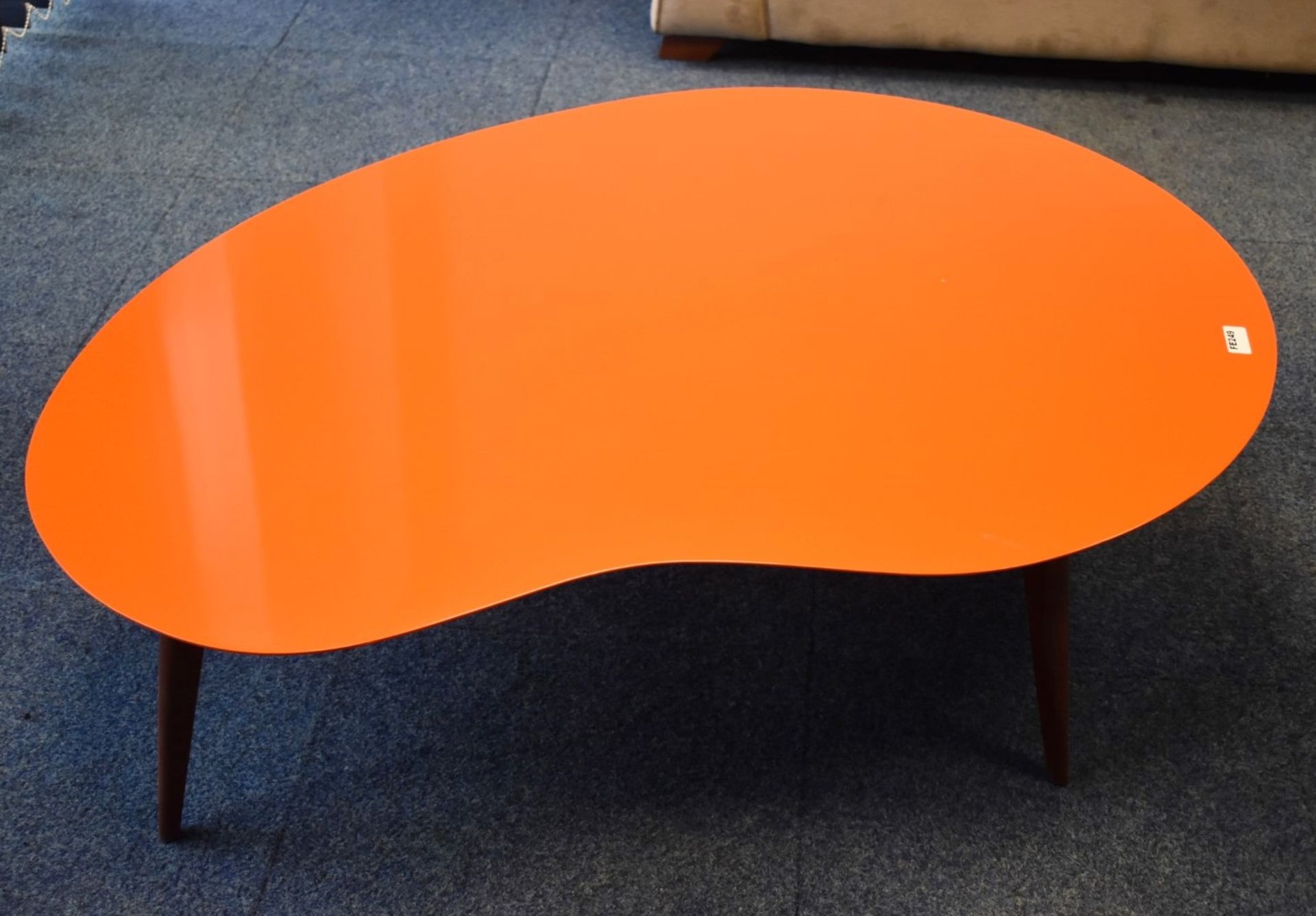 1 x Designer Jonathan Adler Kidney Table in Orange - Large Size - H37 x W130 x D98 cms - Ref FE249