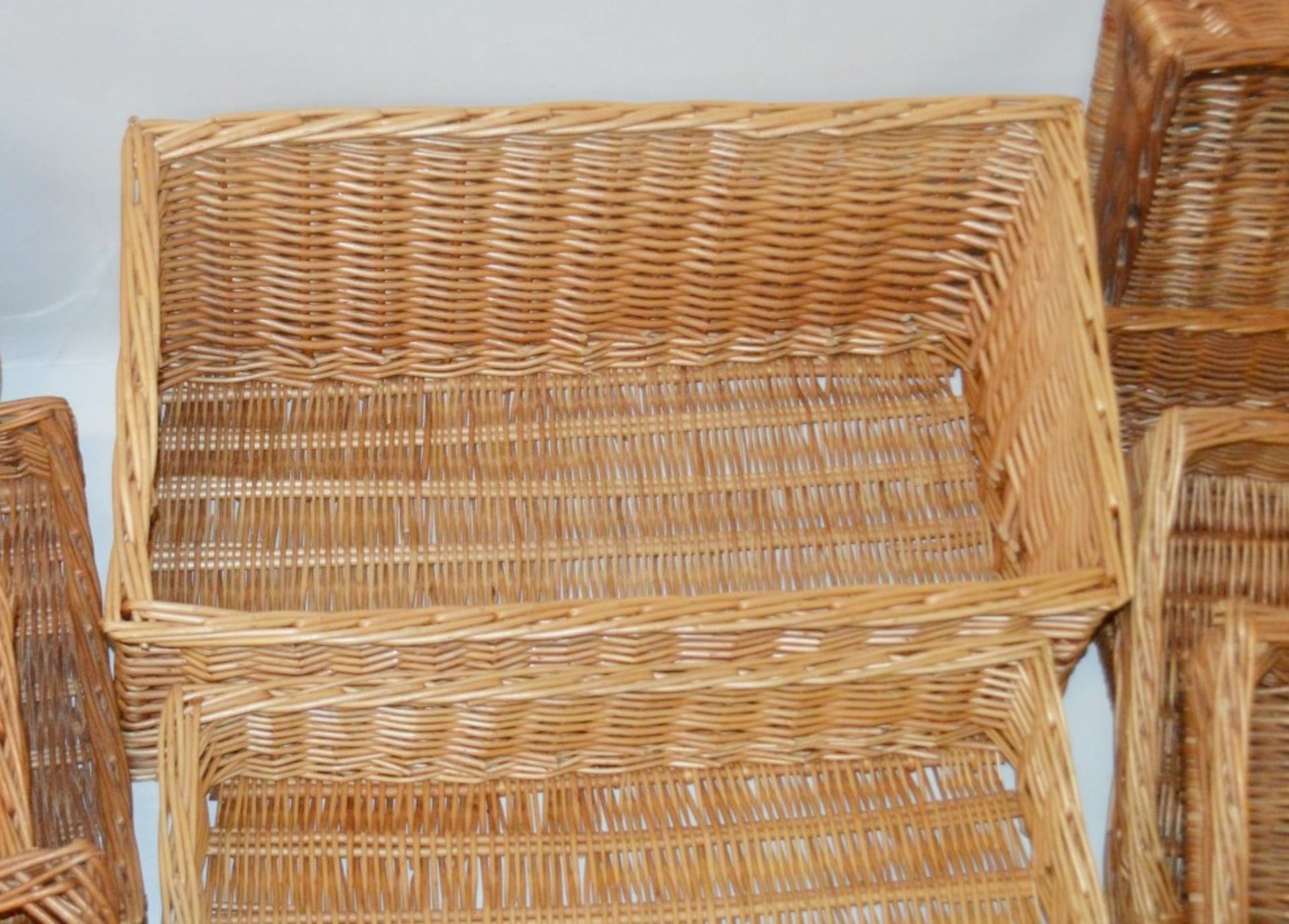 13 x Assorted Rustic Sloping Wicker Display Trays - Ex-Display, Removed From A Leading Patisserie In - Image 3 of 4