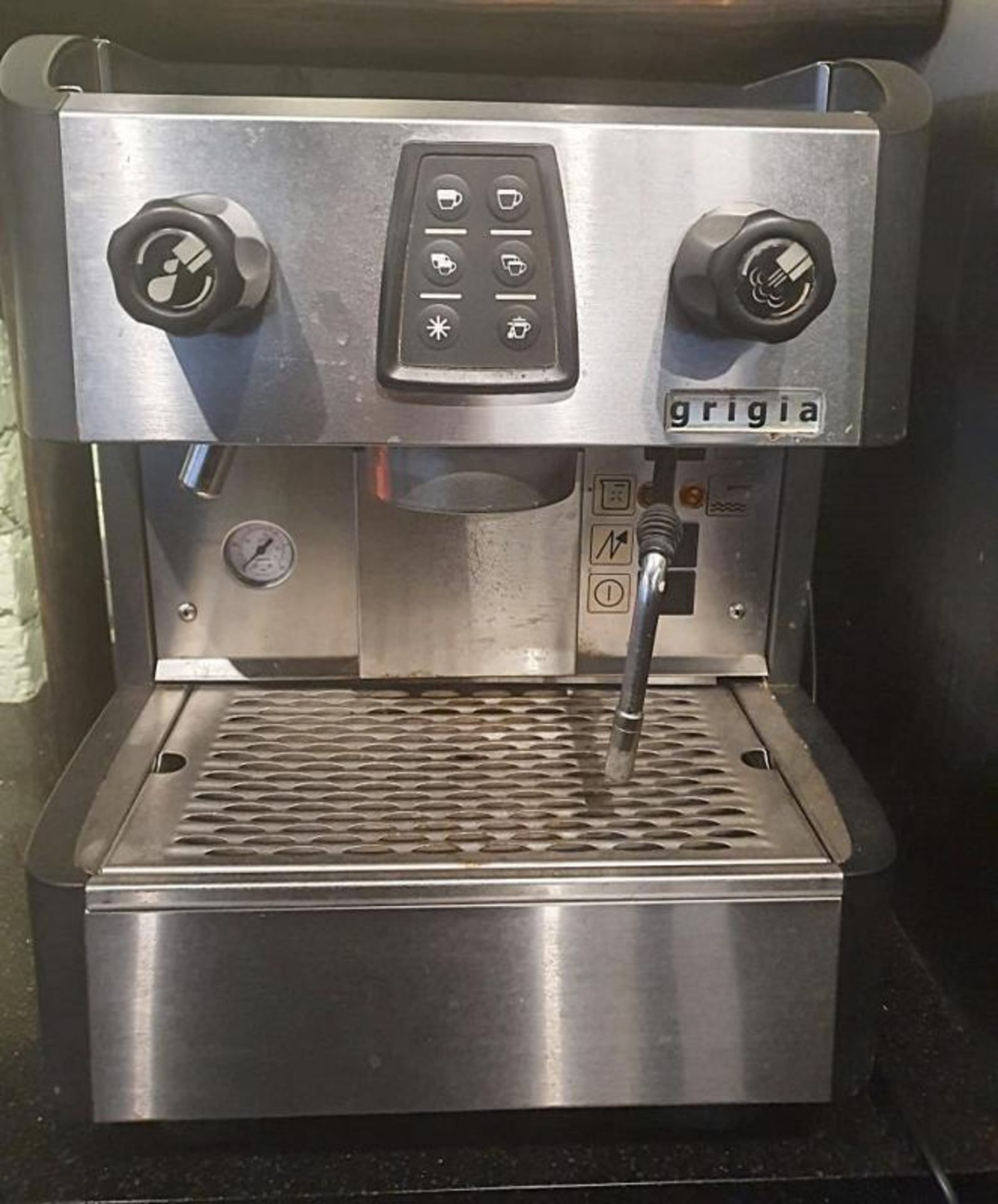 1 x GRIGIA Commercial Stainless Steel Coffee Machine - Dimensions: 38 x 52 x H47cm - Recently Taken