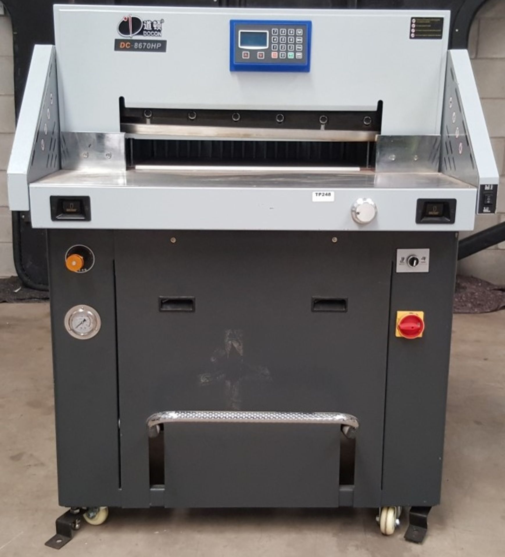 1 x Docon DC-8670HP Hydraulic Paper Guillotine - Heavy Duty Paper Cutting Machine