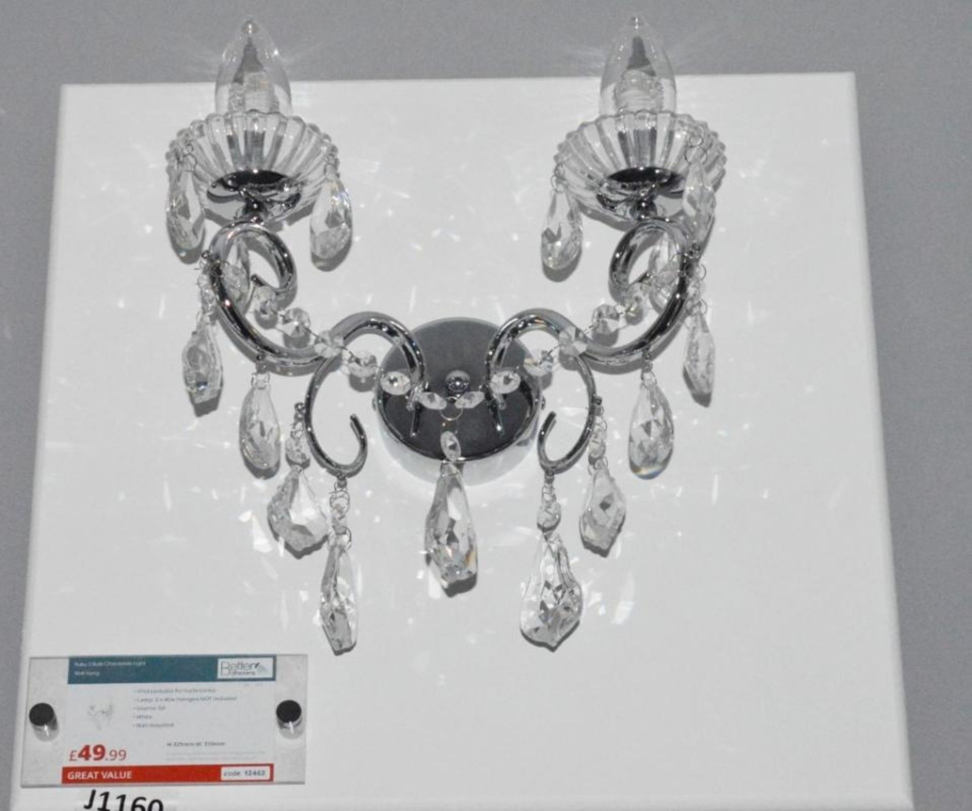 Layla Crystal Chiesal Wall Chandelier - Ex Display Stock - CL298 - Ref: J1159 - Location: Altrincham - Image 8 of 8