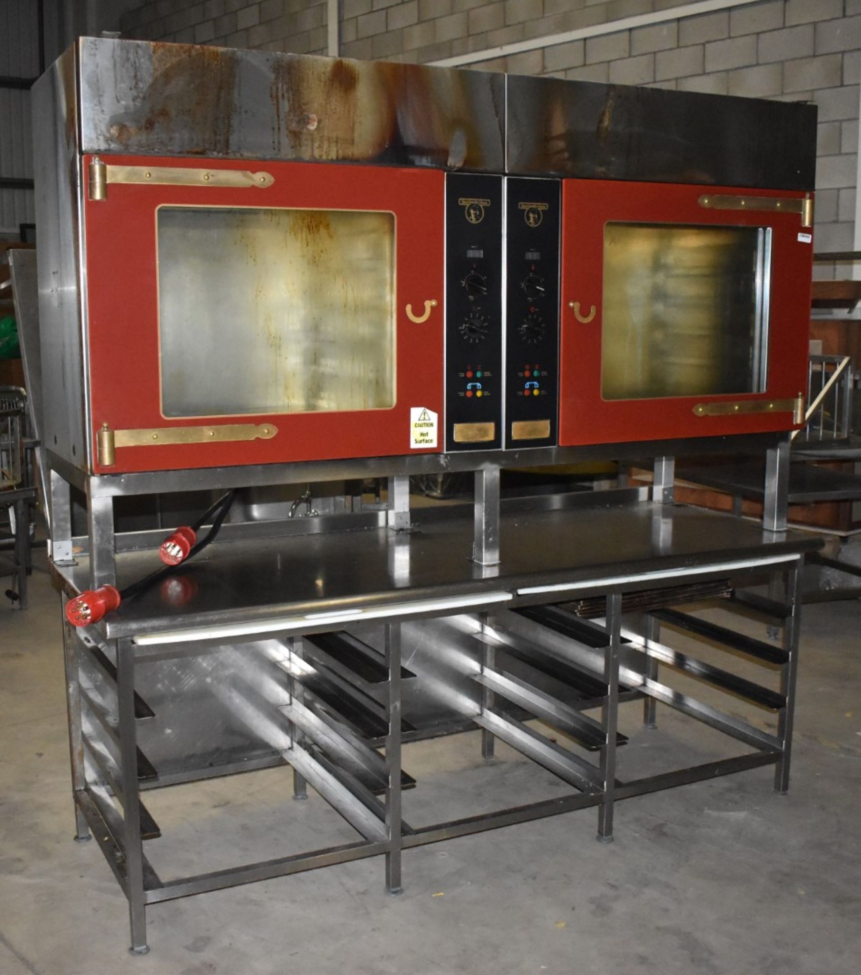 1 x Tom Chandley Double C5 60X40 Pie Oven With Stainless Steel Baking Tray Prep Bench - CL455 - - Image 7 of 18