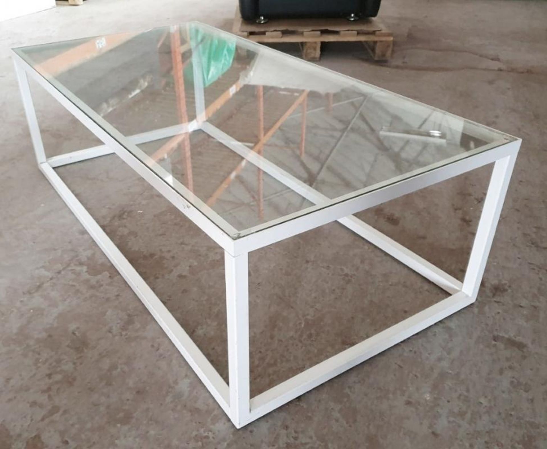 1 x Rectangular Glass-Topped Coffee Table - Pre-owned Item - £1 Start, No Reserve