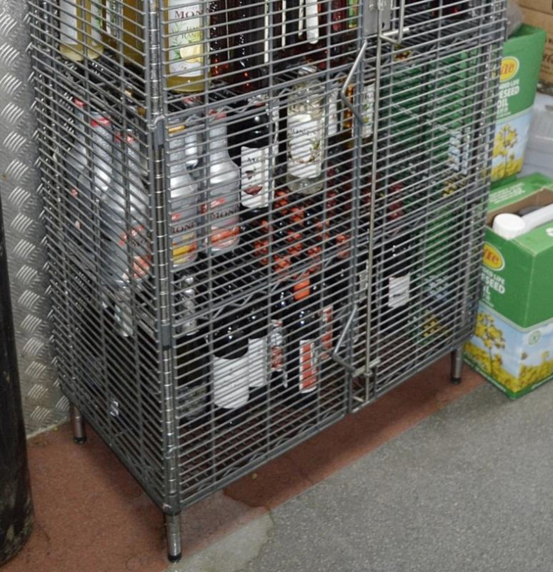 1 x Wines / Spirits Lockable Security Cage - H160 x W80 x D40 cms - Ref BB1030 - CL366 - Image 3 of 3