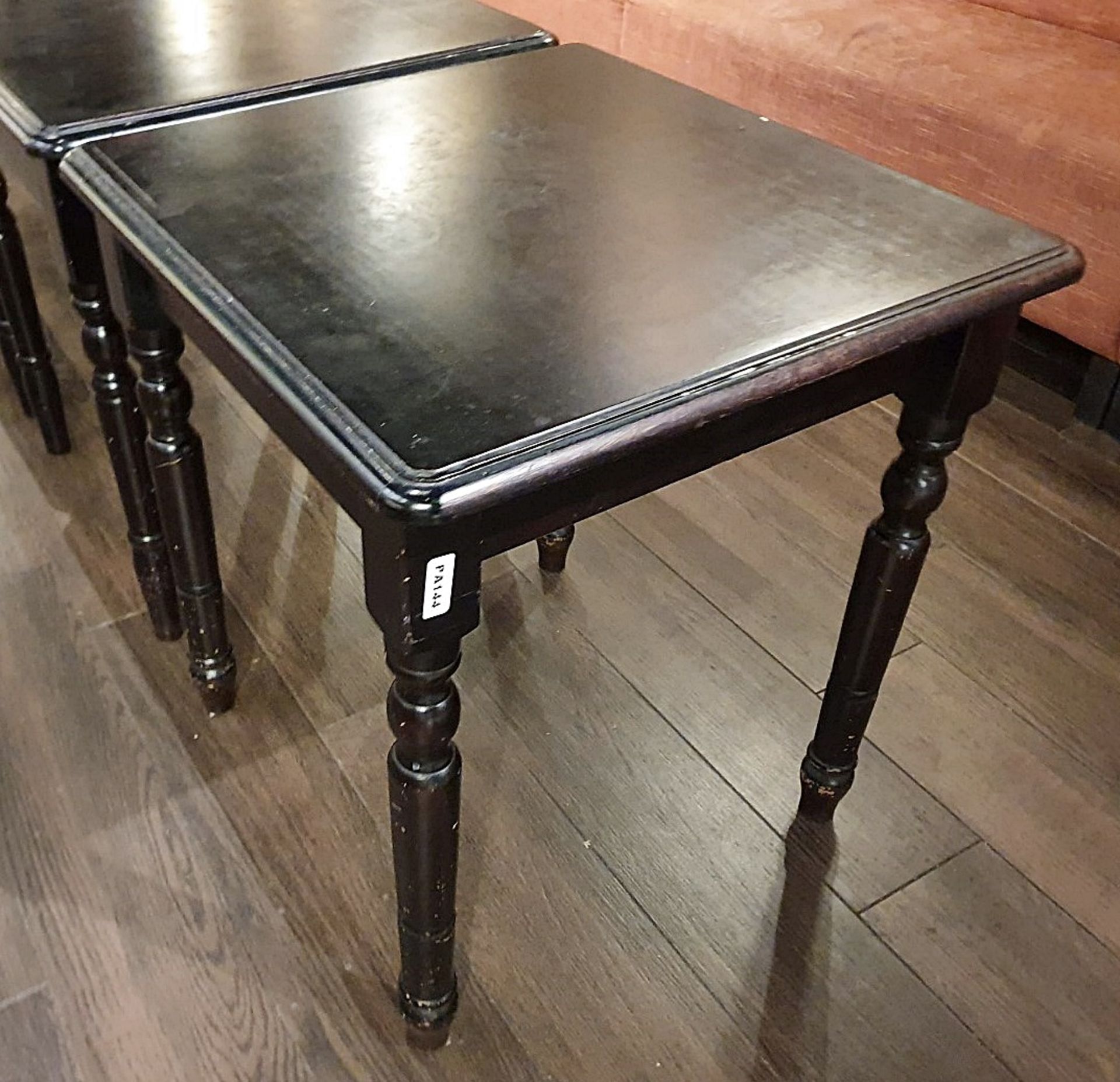 15 x Square Tables With Dark Stained Finish and Turned Legs - H74 x W70 x 65 cms - Ref PA144/216 -
