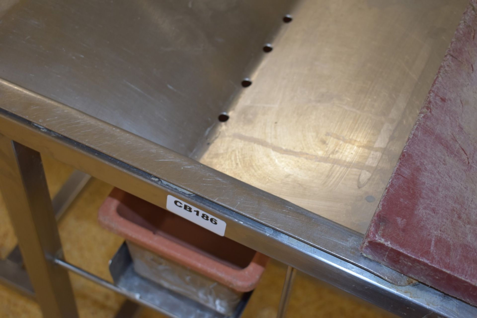 1 x Commercial Supermarket Butchers Prep Table - Stainless Steel Bench With Chopping Board, Drip - Image 6 of 6