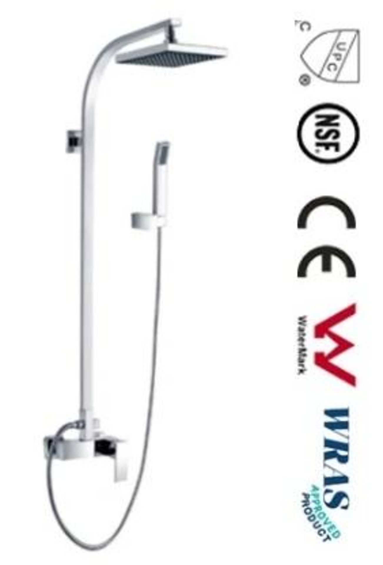 1 x Wall Mounted Shower Rail With Handset In Chrome - Brand New & Boxed - Ref: GAT1-8/AF6028-7 - CL4 - Image 2 of 2