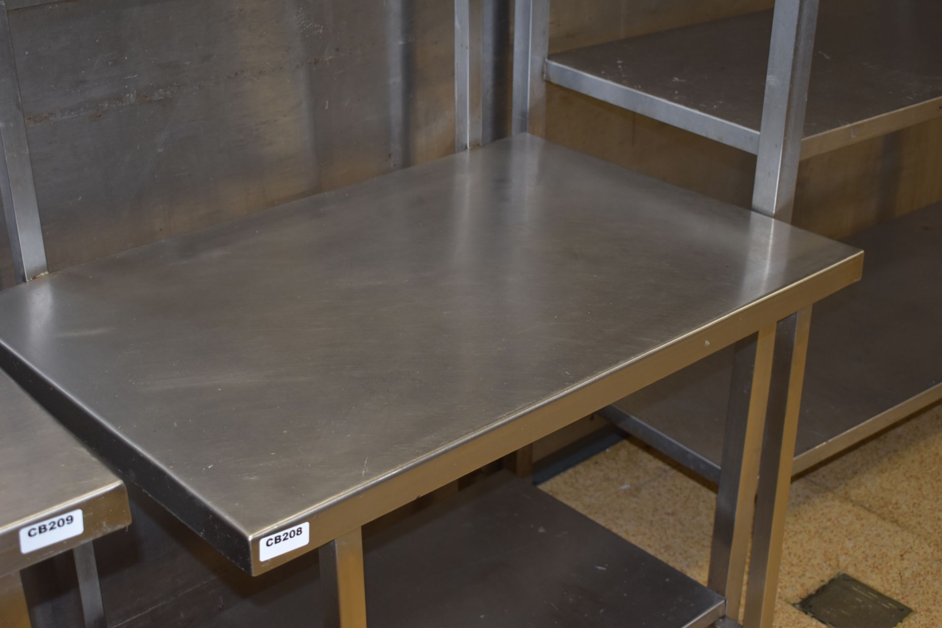 1 x Stainless Steel Prep Table With Overhead Utensil Hanging Rails and Undershelf - H76 / 175 x - Bild 3 aus 5