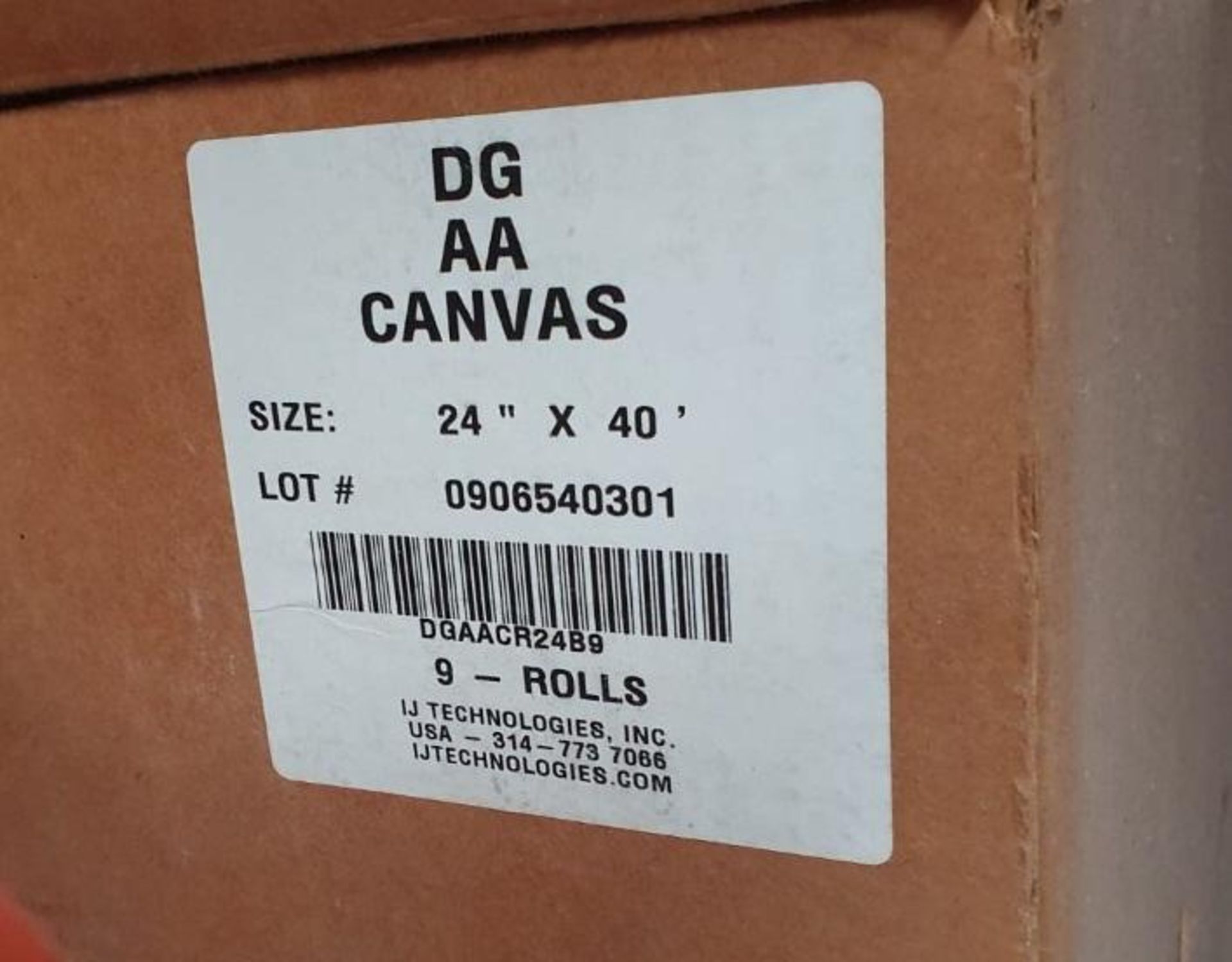 9 x Rolls Of Premium DG AA Canvas - 24" x 40' Rolls - Unused Boxed Stock - Low Start, No Reserve - - Image 3 of 3