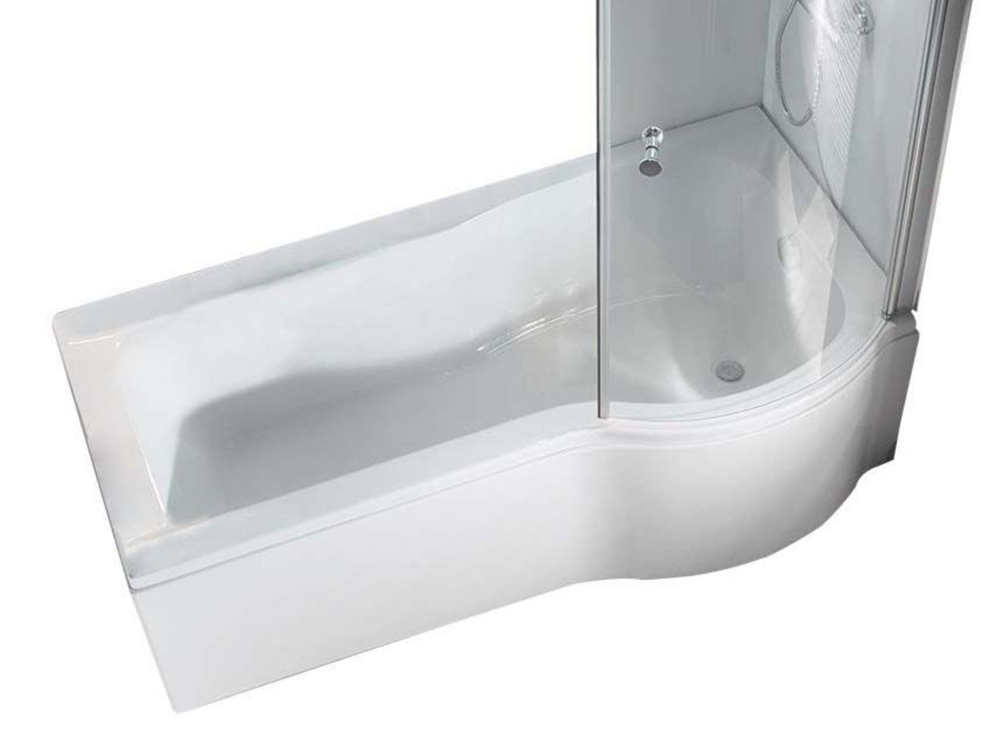 1 x 'Galaxia' Premier Finish 1700mm P-Shape Right-Hand Shower Bath + Front Panel - New/Unused Stock - Image 2 of 2