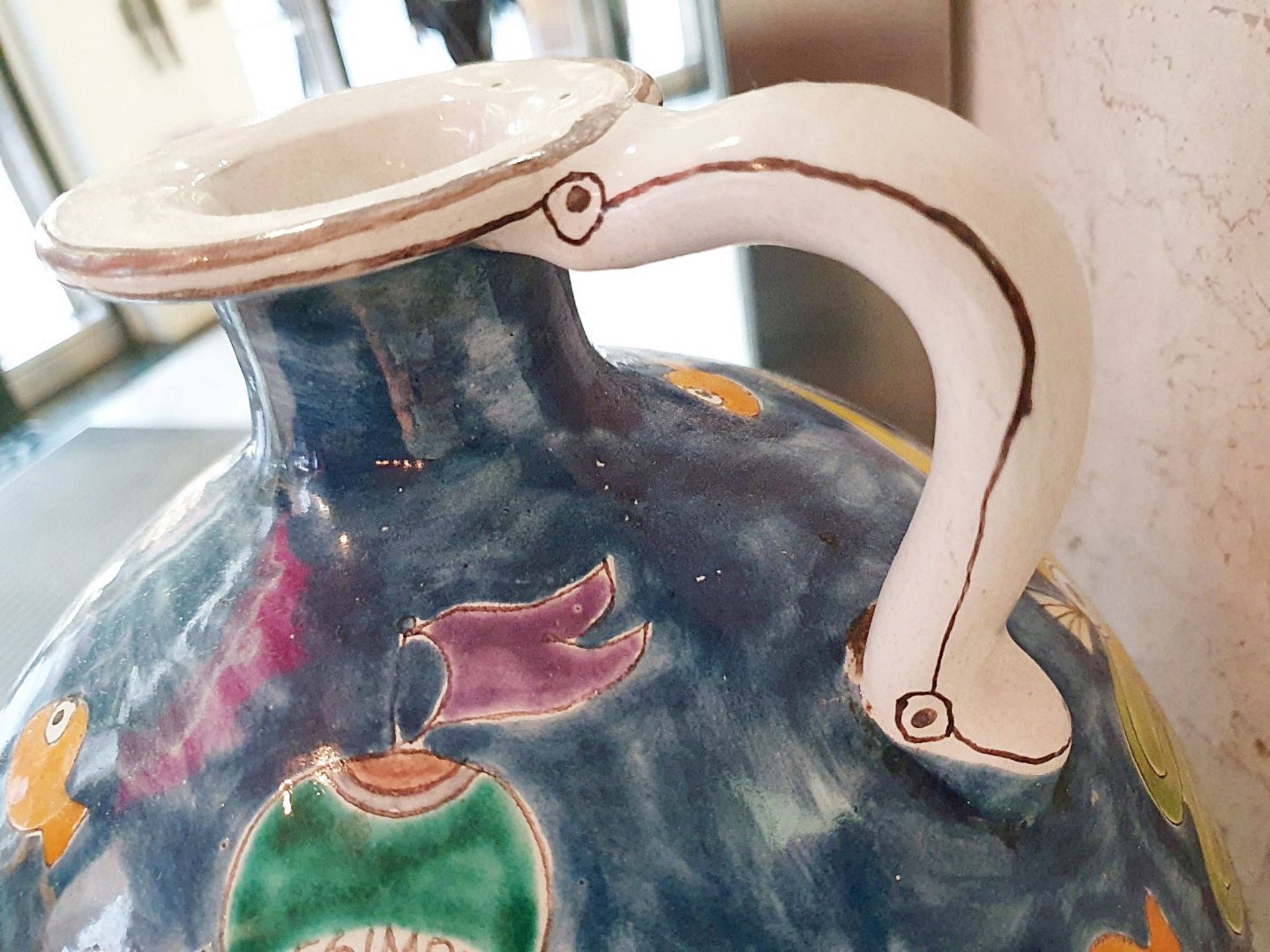 1 x Large Italian Handpainted 'Giovanni DeSimone' Fisherman Jug / Flask - Circa 1970s/80s - Image 7 of 8