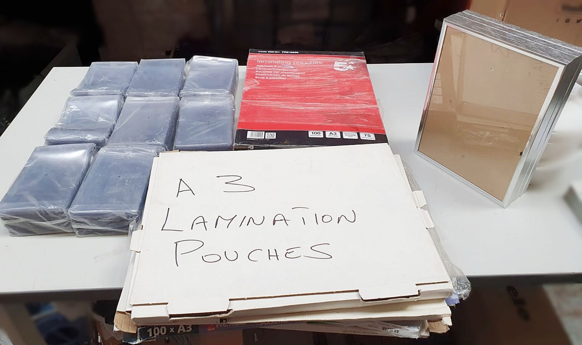 Job Lot Of Laminating Pouches + 4 x Picture Frames - Unused Boxed Stock *£1 Start, No Reserve*