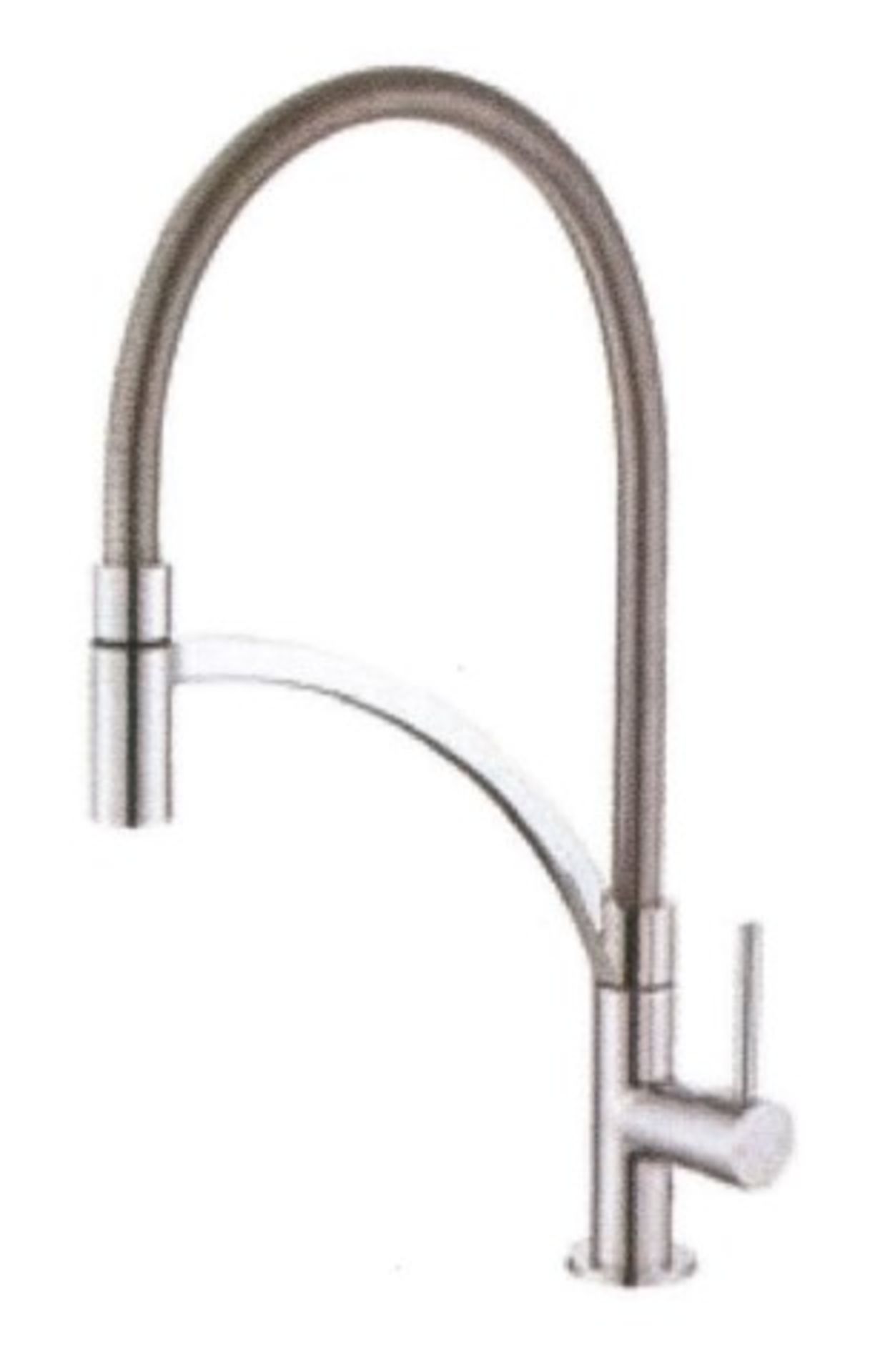 1 x High Quality Kitchen Sink Mixer Tap - Brass Construction Finished In Chrome - Brand New & Boxed