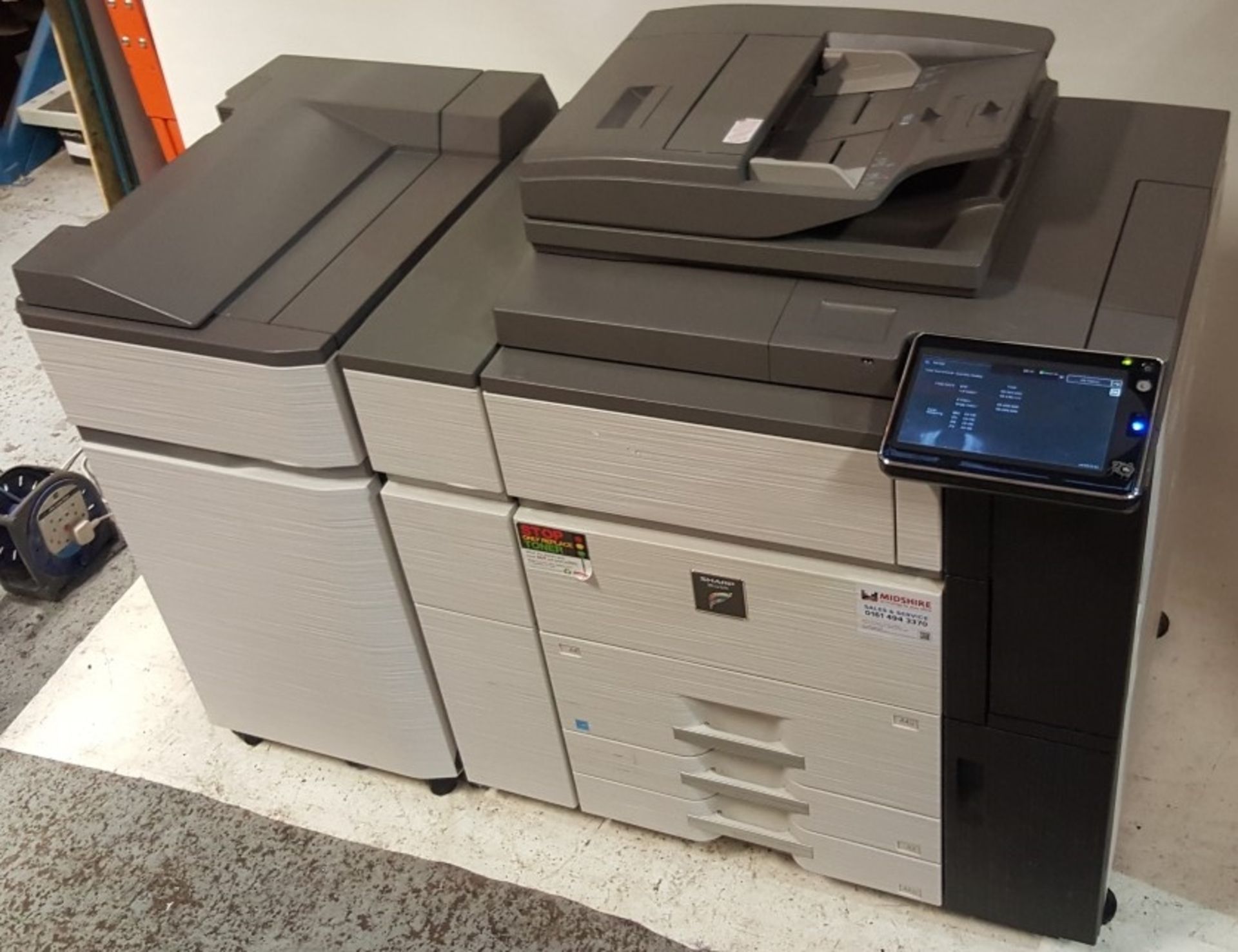 1 x Sharp MX6240N Office Photocopier Printer With Saddle Stitch Finisher & Curl Correction Unit - - Bild 4 aus 9