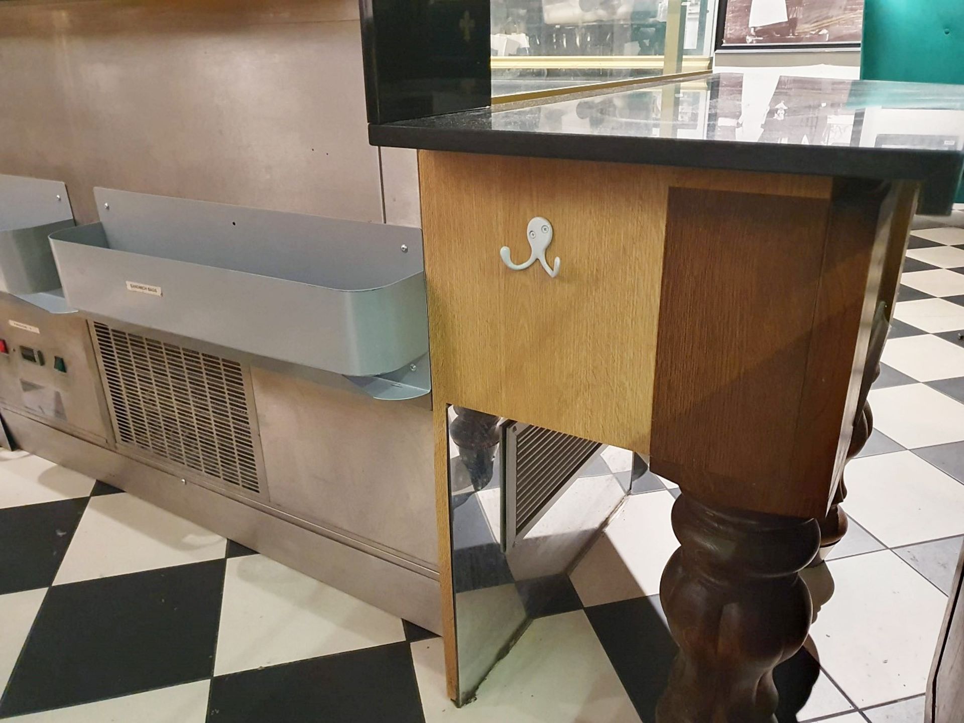 1 x Patisserie Refrigerated Display Service Counter in Oak and Gold With Granite Worktops and - Image 16 of 25