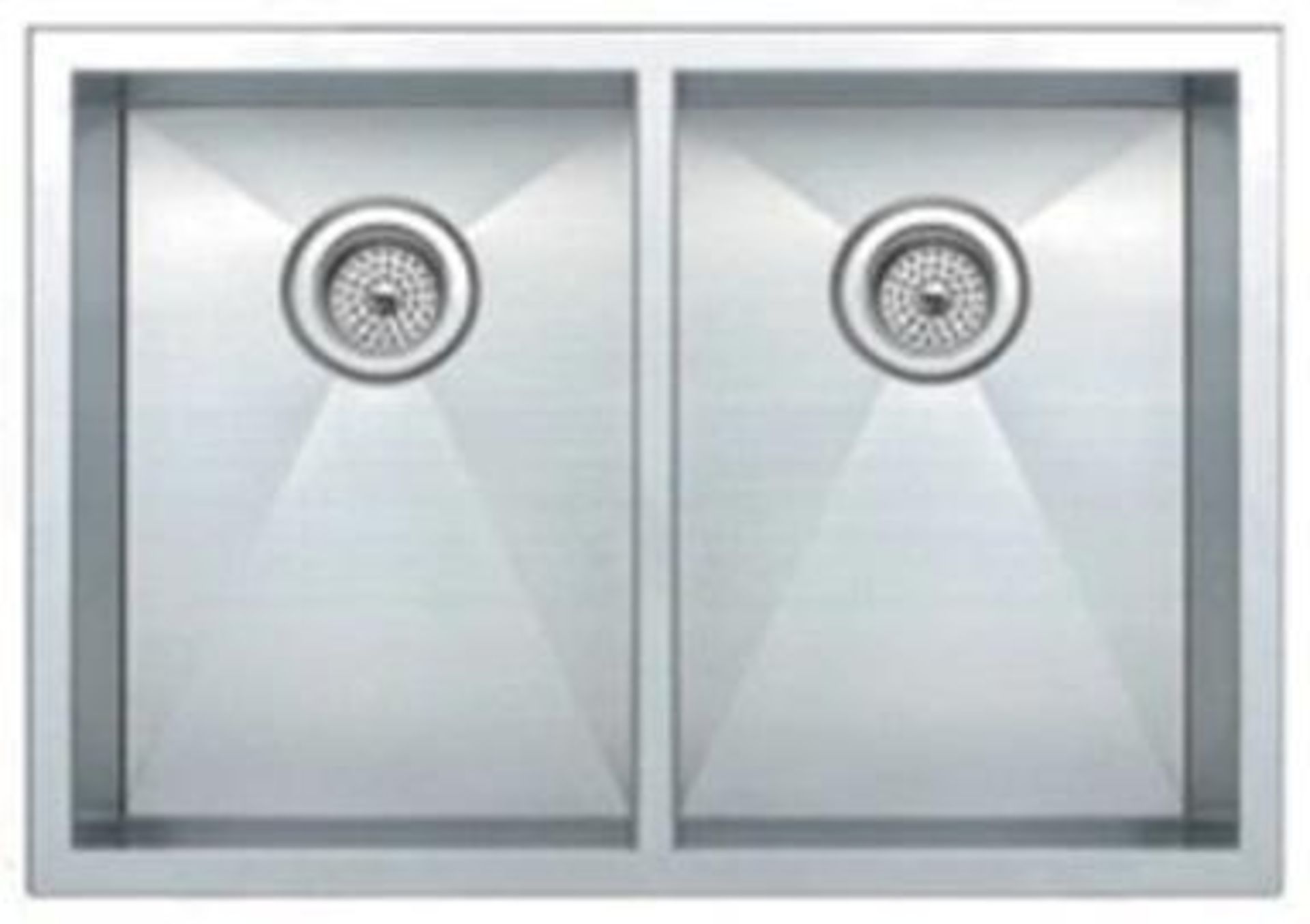 1 x Luxury Man-Made Stainless Steel Topmount Kitchen Double Sink With Nano Surface Technology - Fini