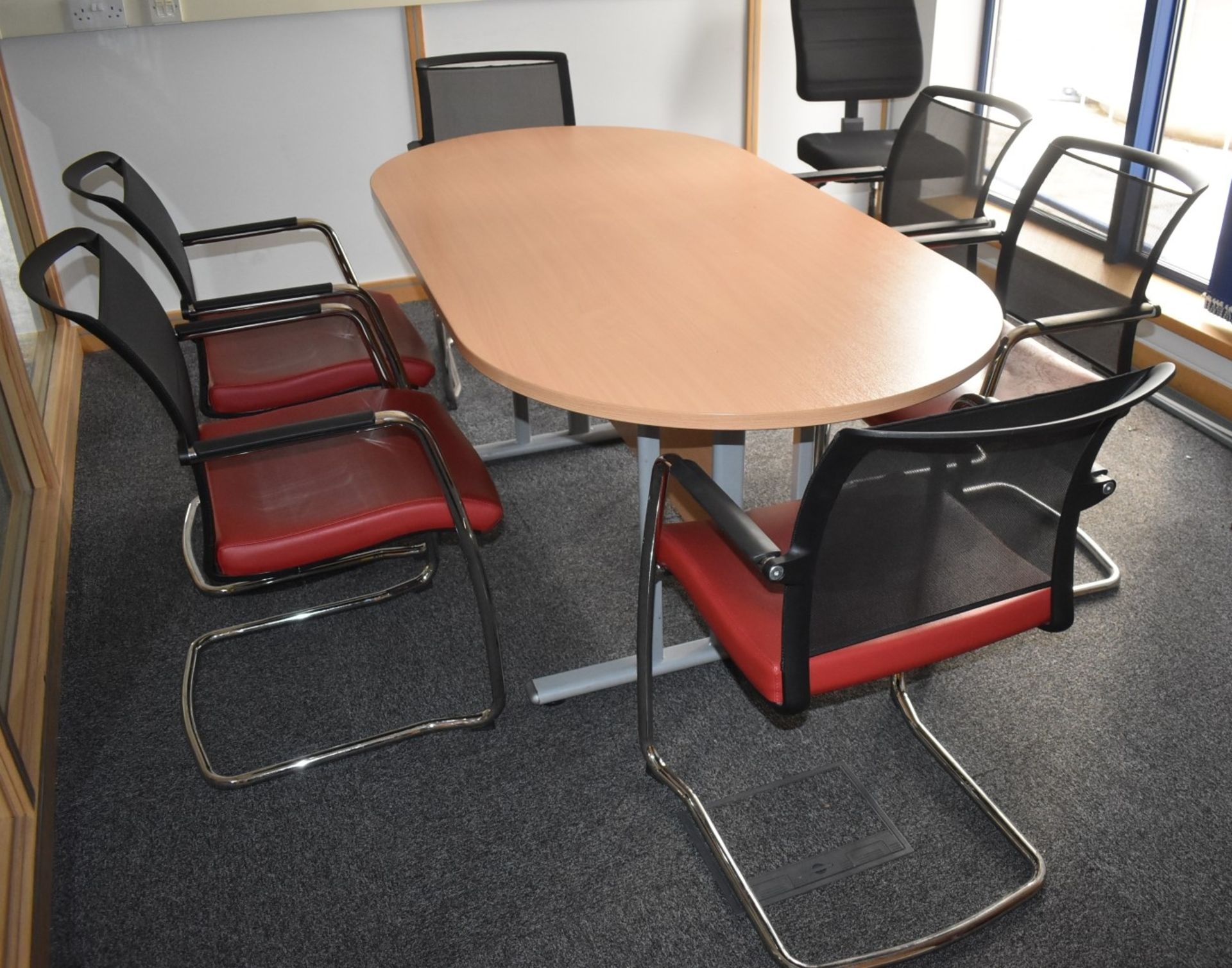 1 x Boardroom Meeting Table With 6 x Eternity Cantilever Stacking Office Chairs - CL529 -