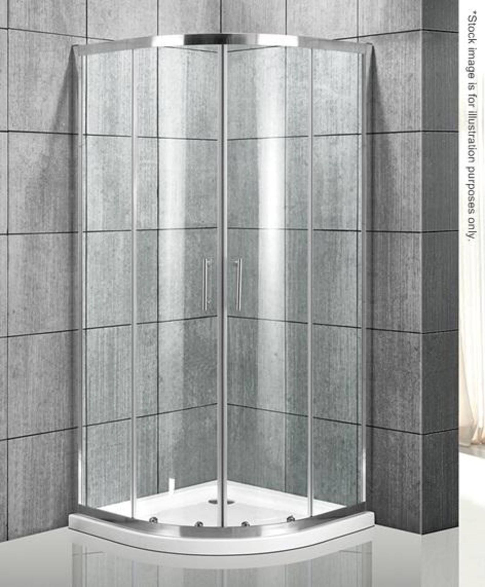 1 x Premium Quality Curved Quadrant Shower Enclosure - Dimensions: 90x90x195cm - Brand New & Boxed -