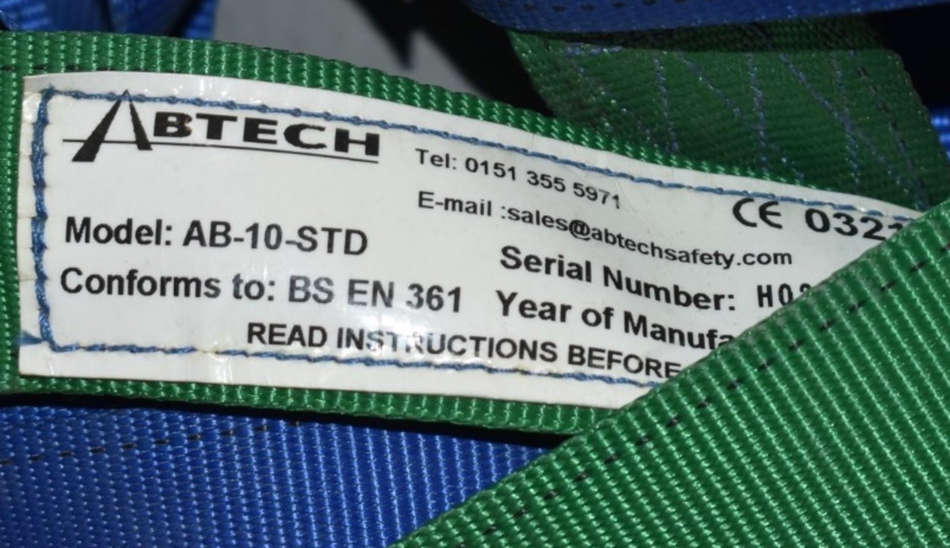 1 x Abtech AB10 Single Point Safety Harness - Ref WH - CL530 - Location: Leicestershire, LE12 Lift - Image 2 of 3