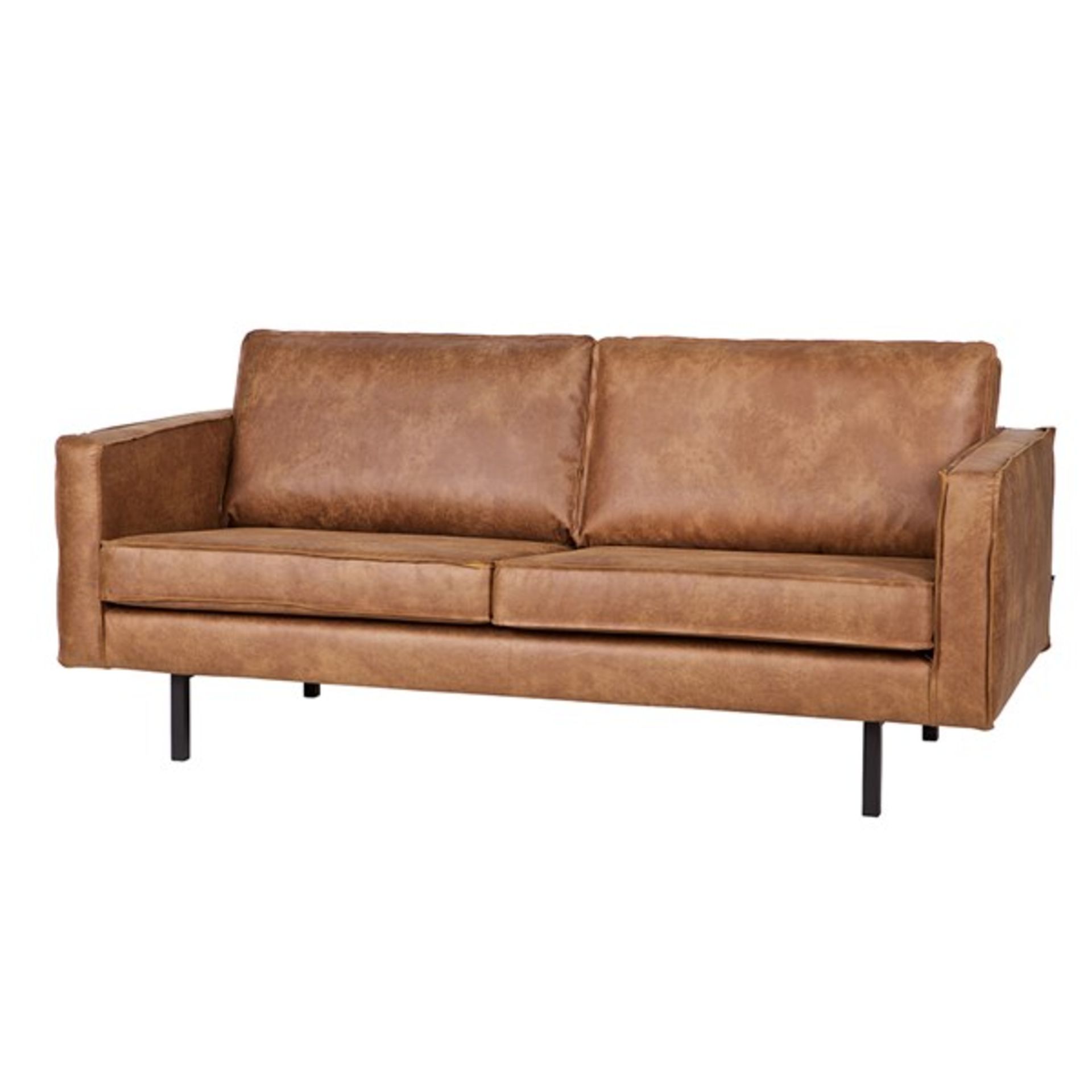 1 x Rodeo Two Seater Tan Leather Sofa With Kilburn & Scott Feather Cushions - Image 2 of 13