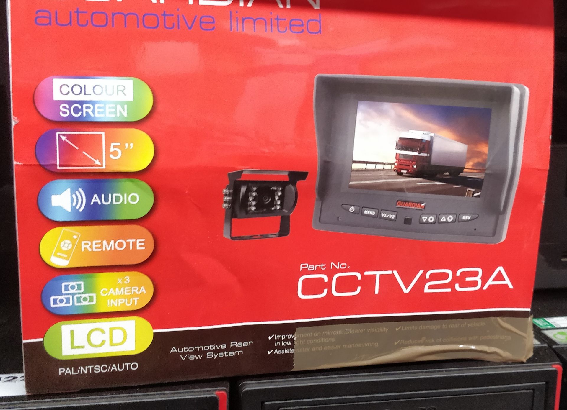 1 x Guardian CCTV23A Reverse Vehicle Camera System With 5 Inch Colour Screen - Ref RB262 G3 - New