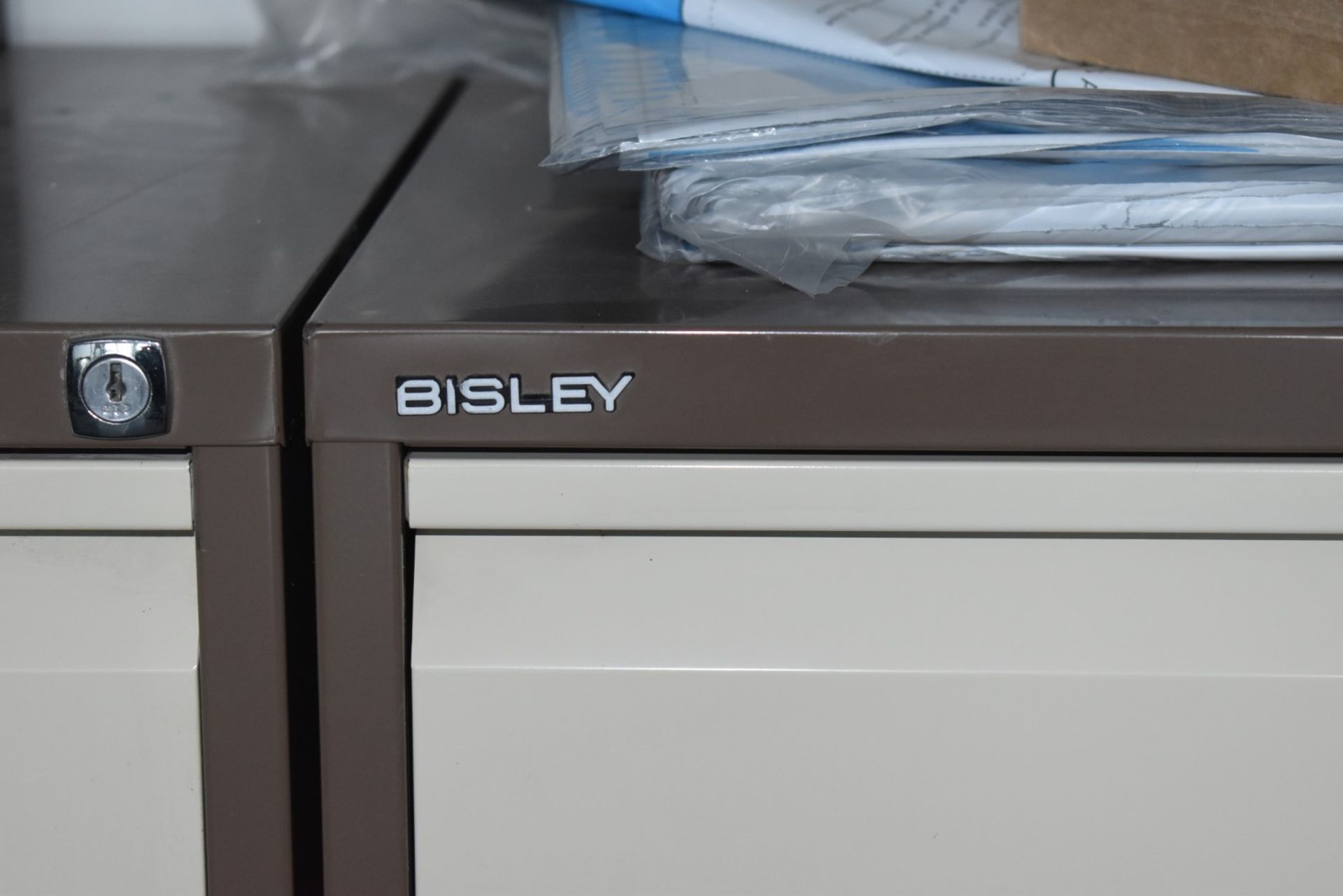 2 x Bisley Four Drawer Filing Cabinets - Includes 1 x Key - Height 132 cms - Ref 332 - CL501 - - Image 2 of 2