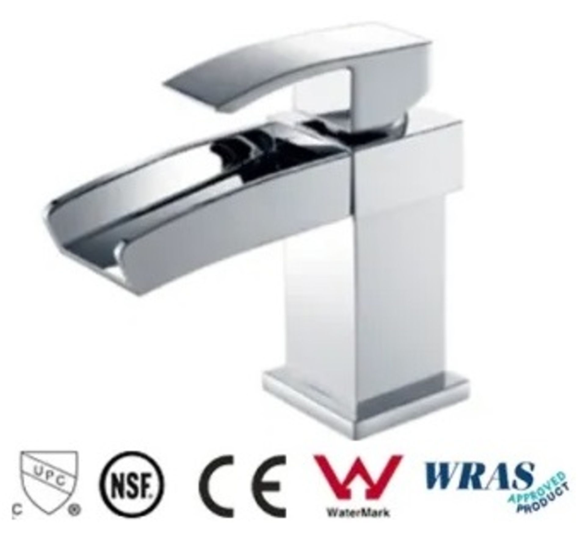 1 x Waterfall Chromed Brass Body Single Handle Bathroom Sink Mixer Tap - Brand New & Boxed - Ref: GA