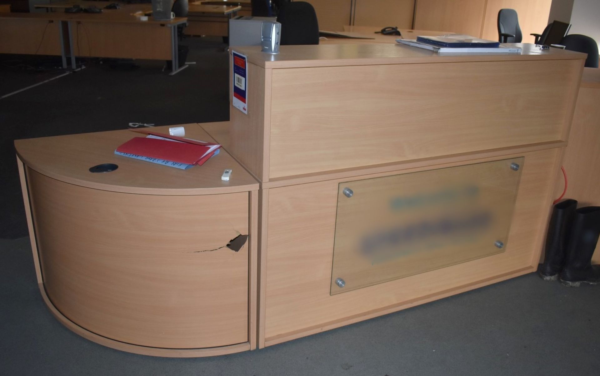 1 x Reception Counter With Beech Finish - H73/116 x W160 x D80 cms - CL529 - Location: Wakefield - Image 4 of 4