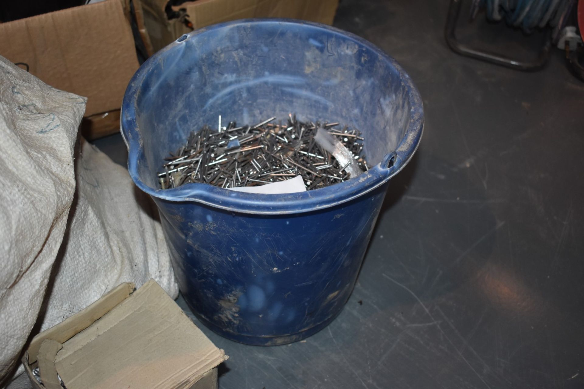 1 x Large Collection of Nails - Includes Large Sack, Box and Bucket Filled With Various Sized - Image 5 of 5