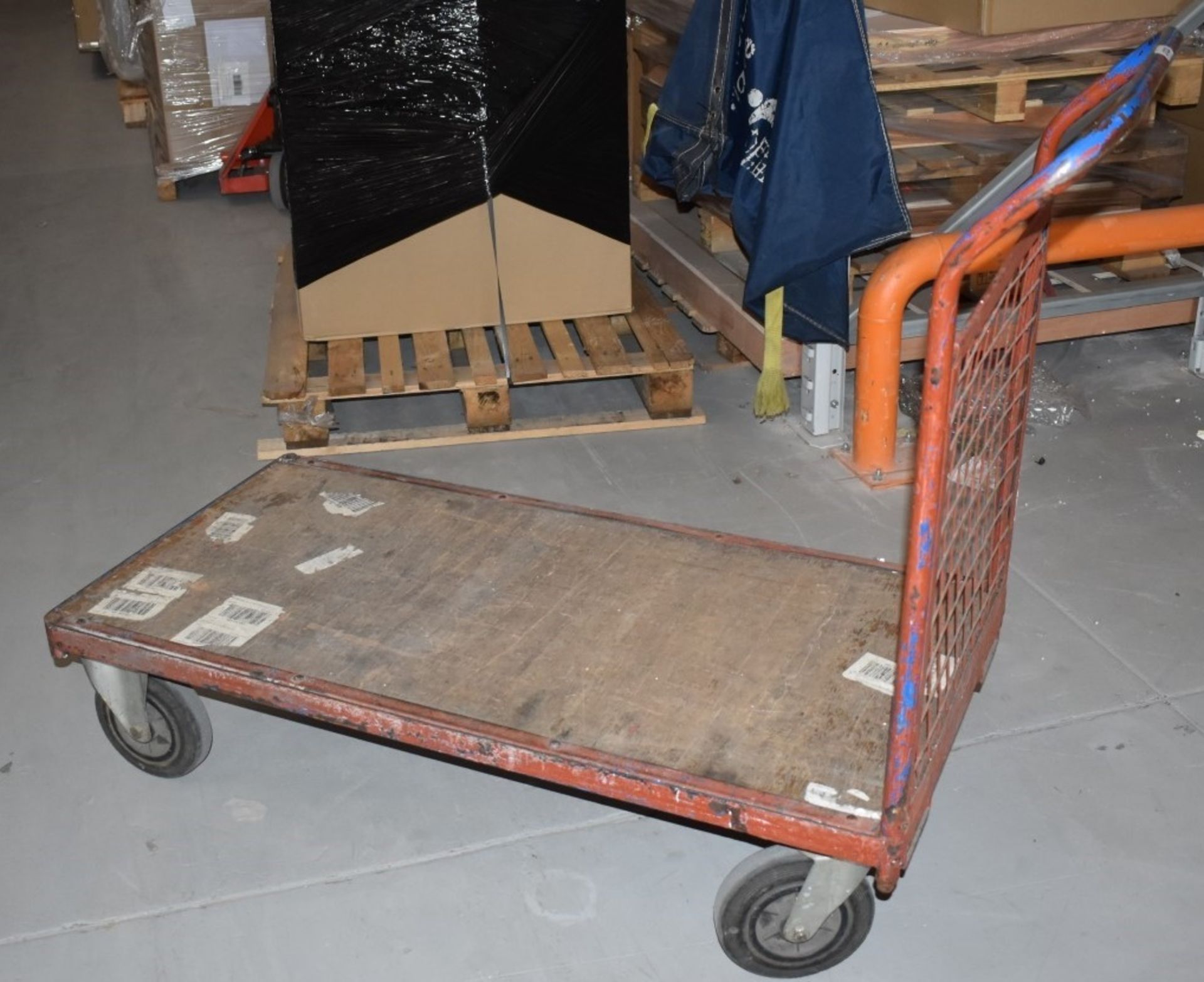 1 x Warehouse Trolley With Heavy Duty Wheels - Bed Size 120 x 60 cm