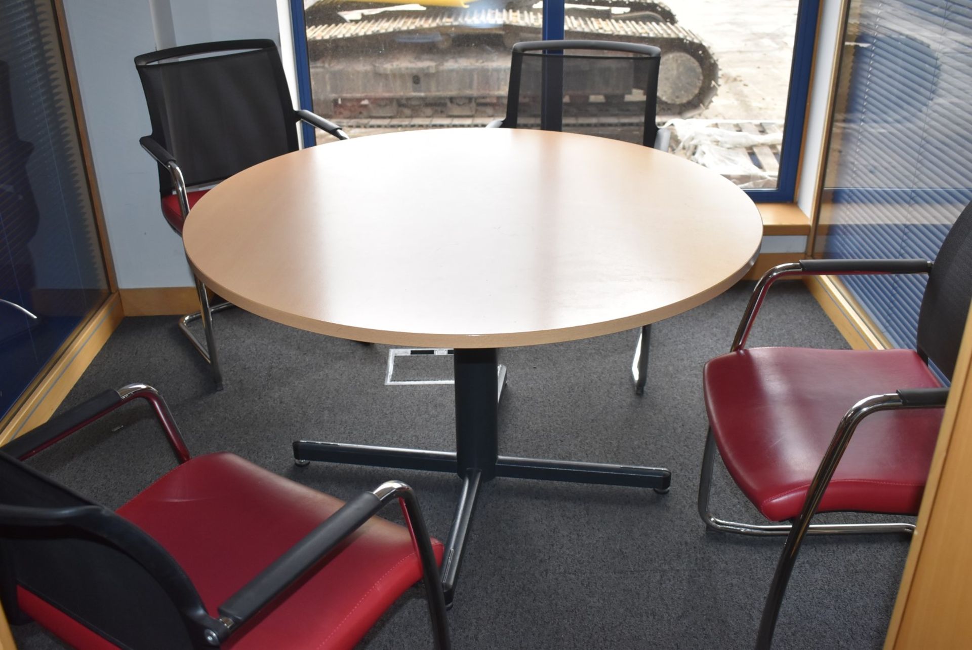 1 x Office Meeting Table With 4 x Eternity Cantilever Stacking Office Chairs - CL529 - Location: - Image 4 of 6