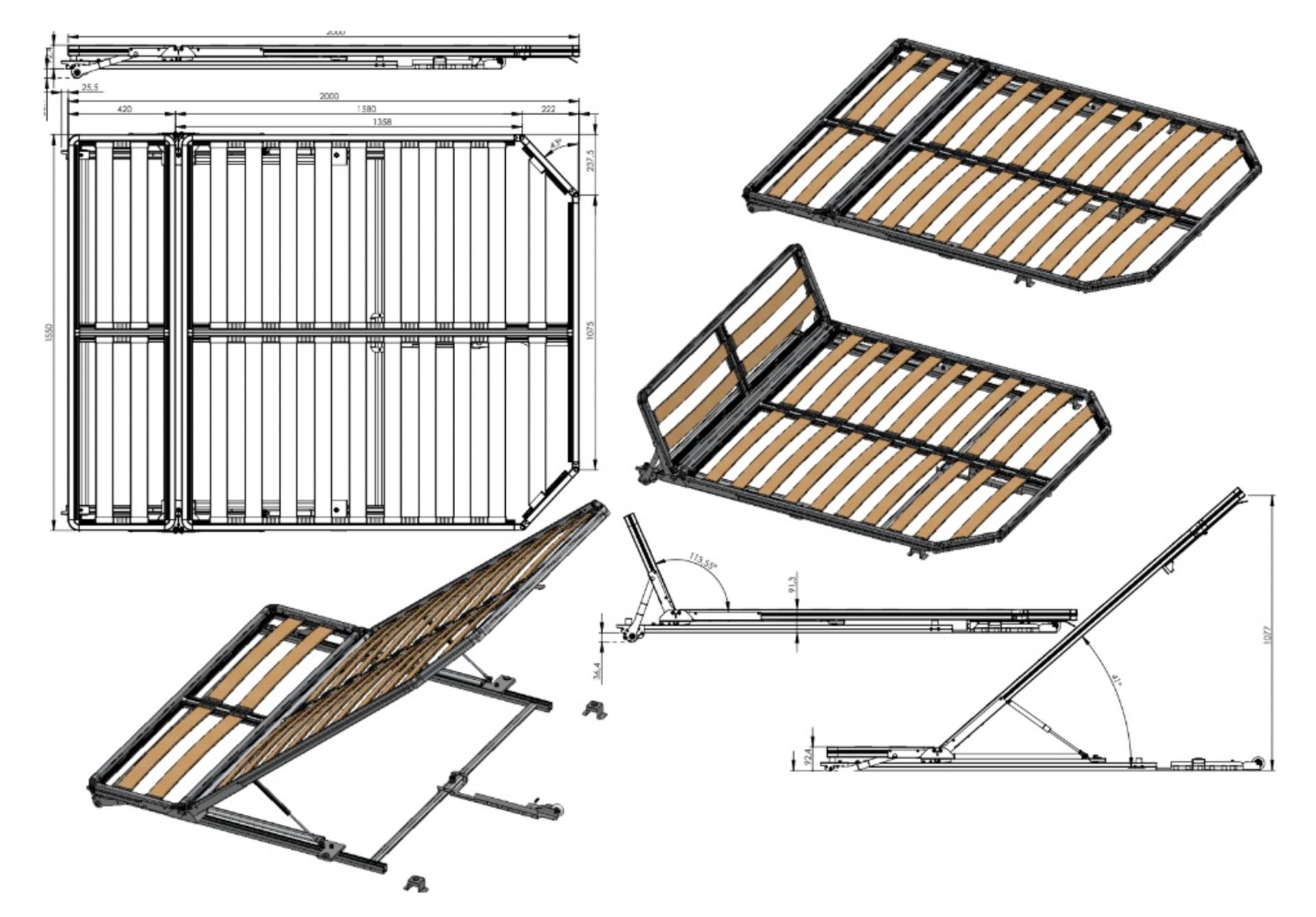 1 x Project 2000 Sunliner Sleep and Read Adjustable Bed Base With Adjustable Head Rest and Lift Up - Image 2 of 12