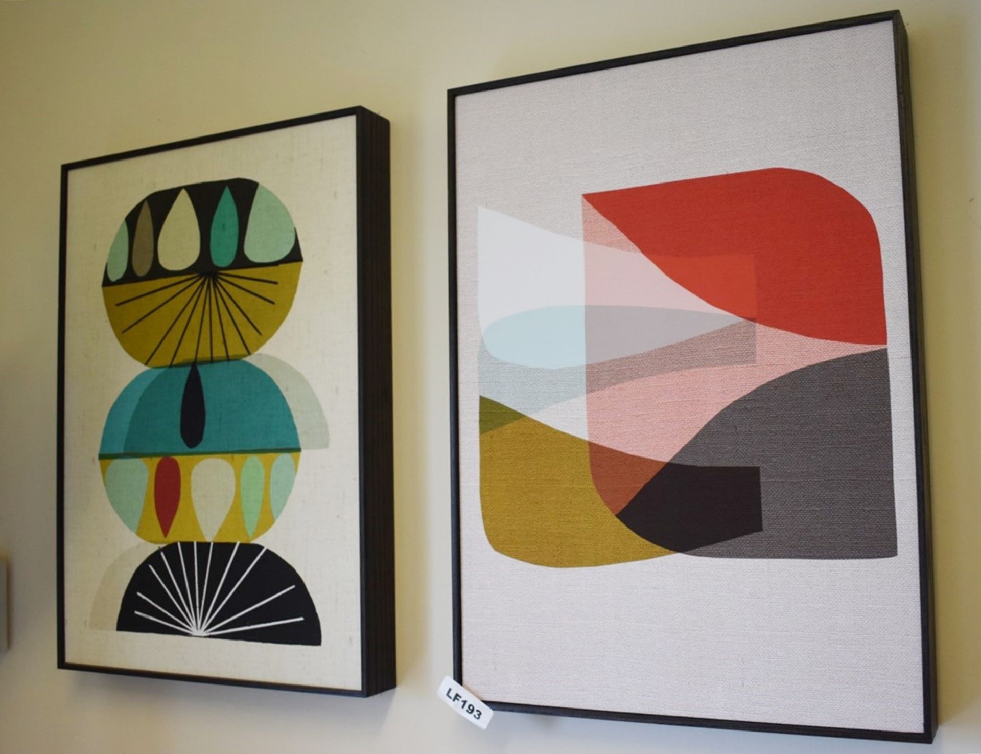 3 x Contemporary Abstract Wall Pictures With Ash Frames - Dimensions 36 x 50 cms