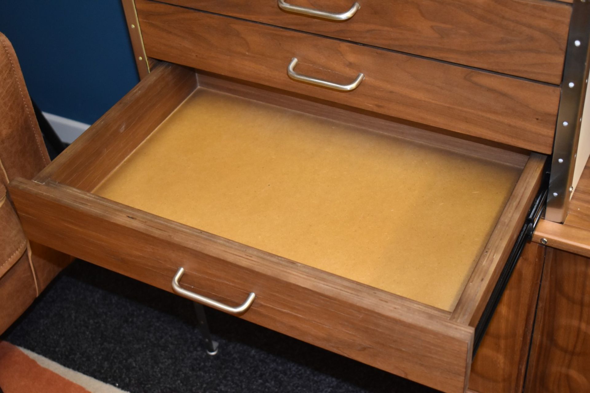 1 x Tall Sideboard Cabinet With Sliding Door Cupboards, Shelves, and Open Display Shelves - Image 3 of 7