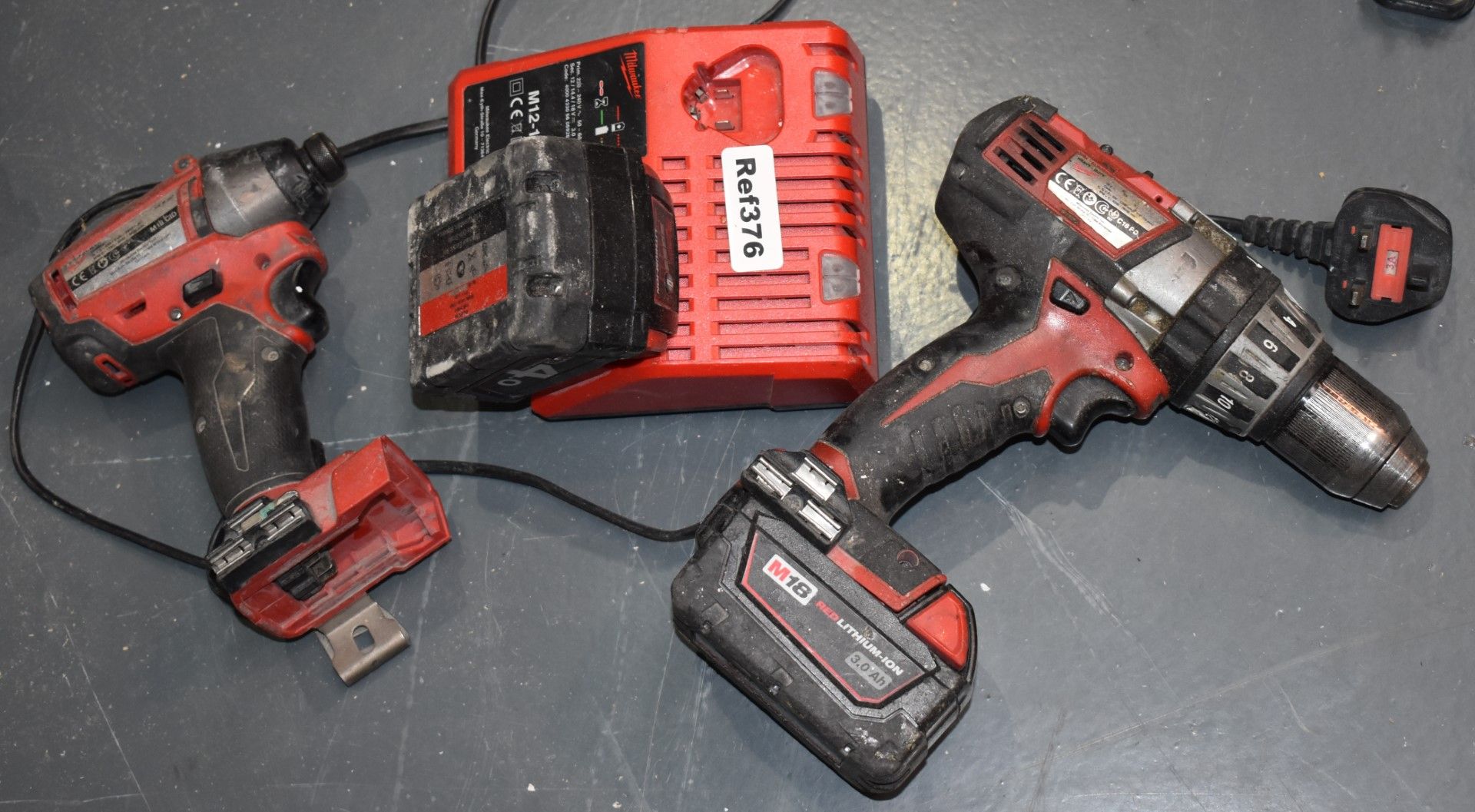 1 x Milwaukee Cordless Heavy Duty Drill Set - Includes 2 x Drills, 2 x Batteries and 1 x Charger -