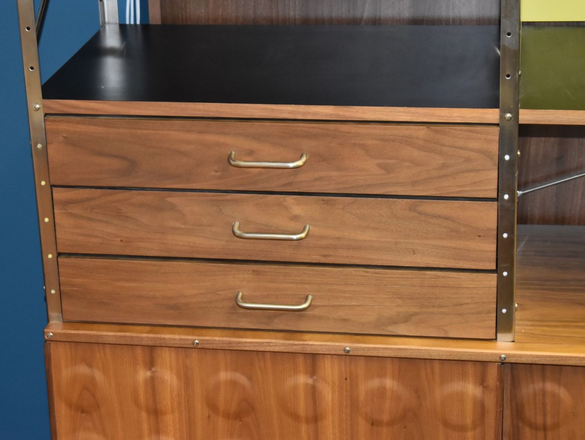 1 x Tall Sideboard Cabinet With Sliding Door Cupboards, Shelves, and Open Display Shelves - Image 2 of 7