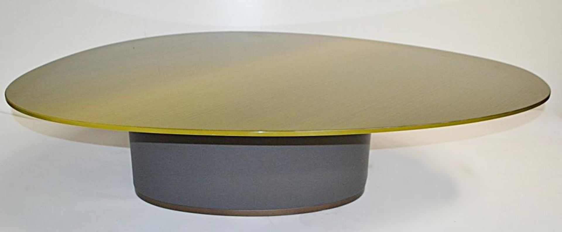 1 x Giorgetti 'Galet' Leather Upholstered Designer Table With A Lacquered Top - Image 3 of 5