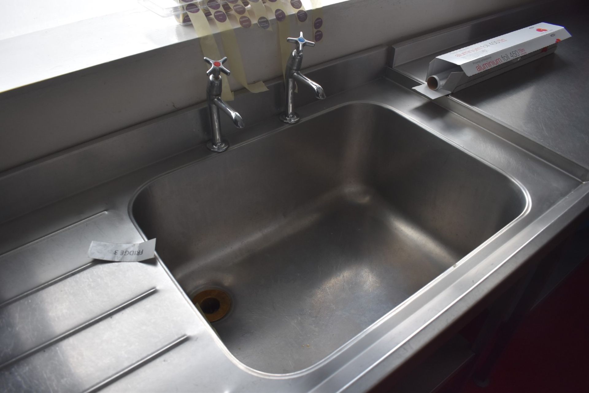 1 x Stainless Steel Wash Basin With Mixer Taps and Undershelf - CL529 - Location: Wakefield WF2 - Image 2 of 2