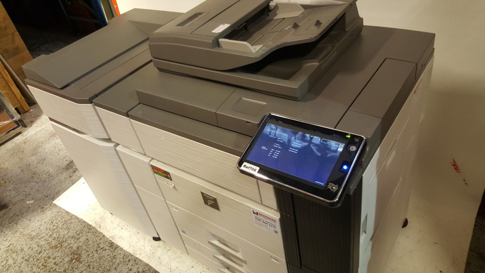 1 x Sharp MX6240N Office Photocopier Printer With Saddle Stitch Finisher & Curl Correction Unit - - Image 3 of 9