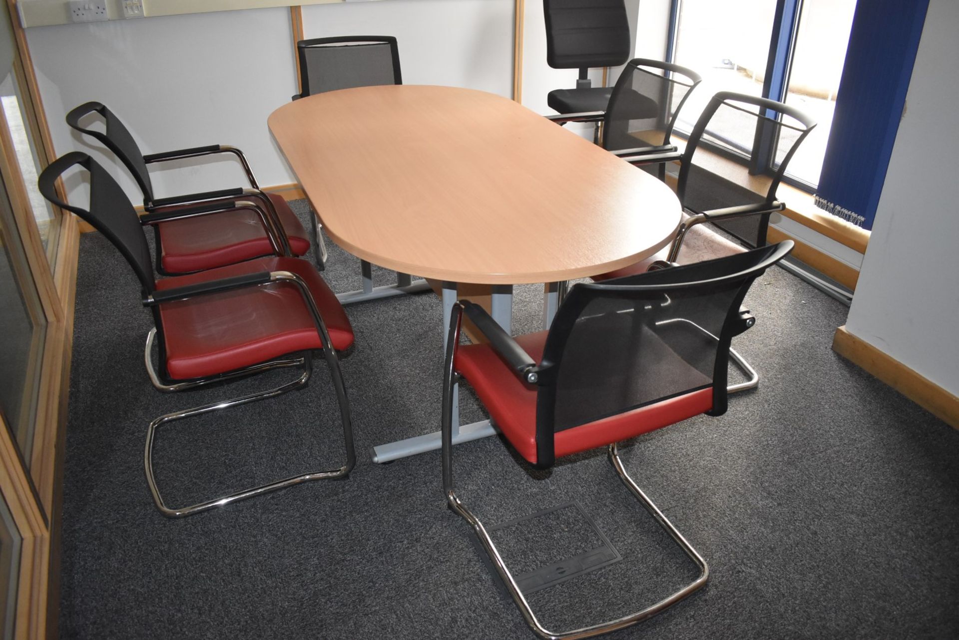 1 x Boardroom Meeting Table With 6 x Eternity Cantilever Stacking Office Chairs - CL529 - - Image 5 of 13