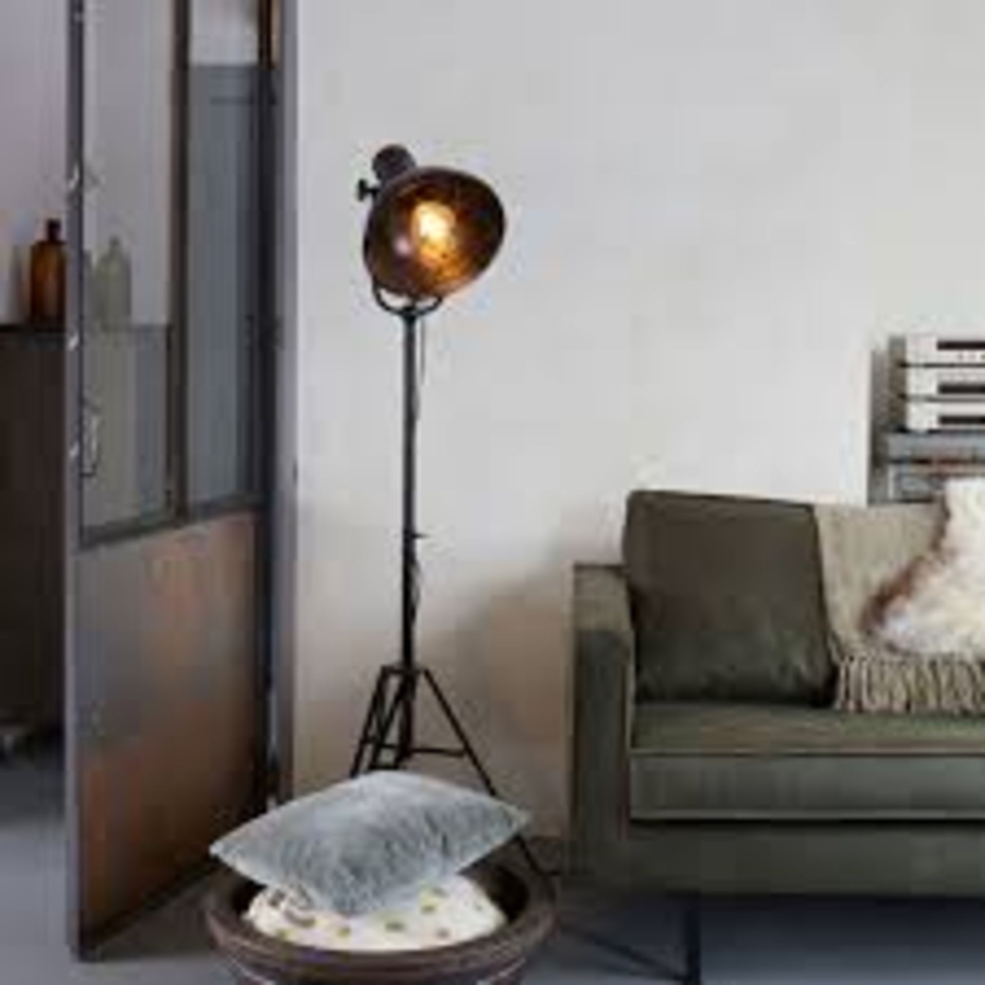 1 x Be Pure Industrial Inspired Floor Standing Spot Light Lamp - Features Height Adjustable - Image 11 of 11