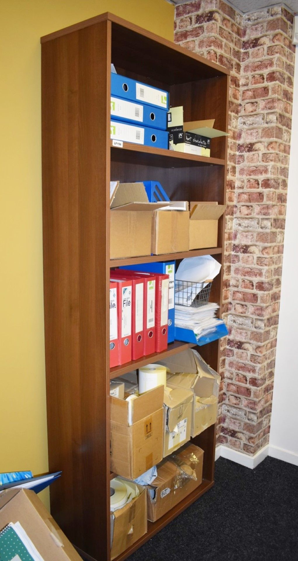 1 x Sturdy Office Bookcase With a Walnut Finish - Ideal For Storing Stationary and Files