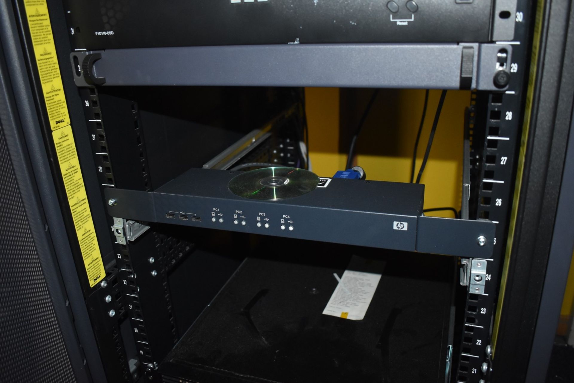 1 x Dell Server Rack Cabinet With Contents - Tape Drives, Omniview, APC UPS and More - H200 x W60 - Image 5 of 19