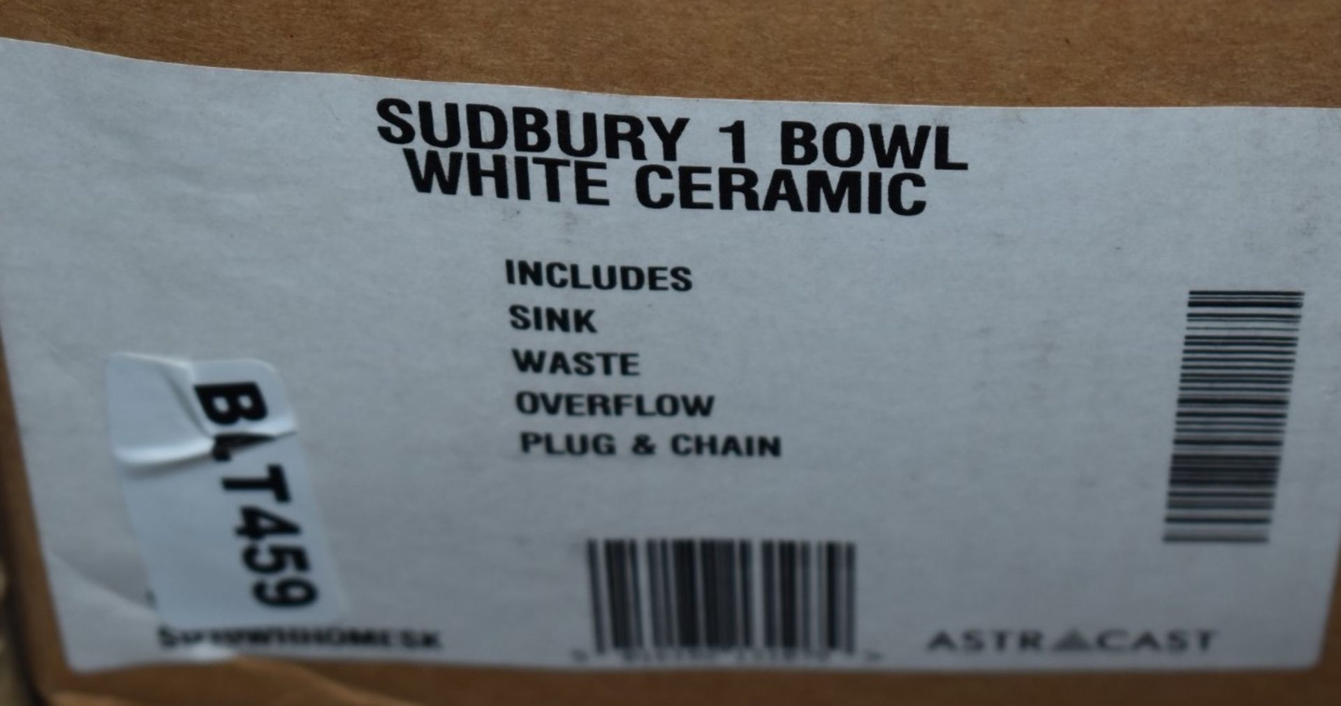 1 x Astracast Sudbury 1.0 White Ceramic Kitchen Sink With Chrome Waste Kit - New Boxed Stock - H20 x - Image 5 of 7