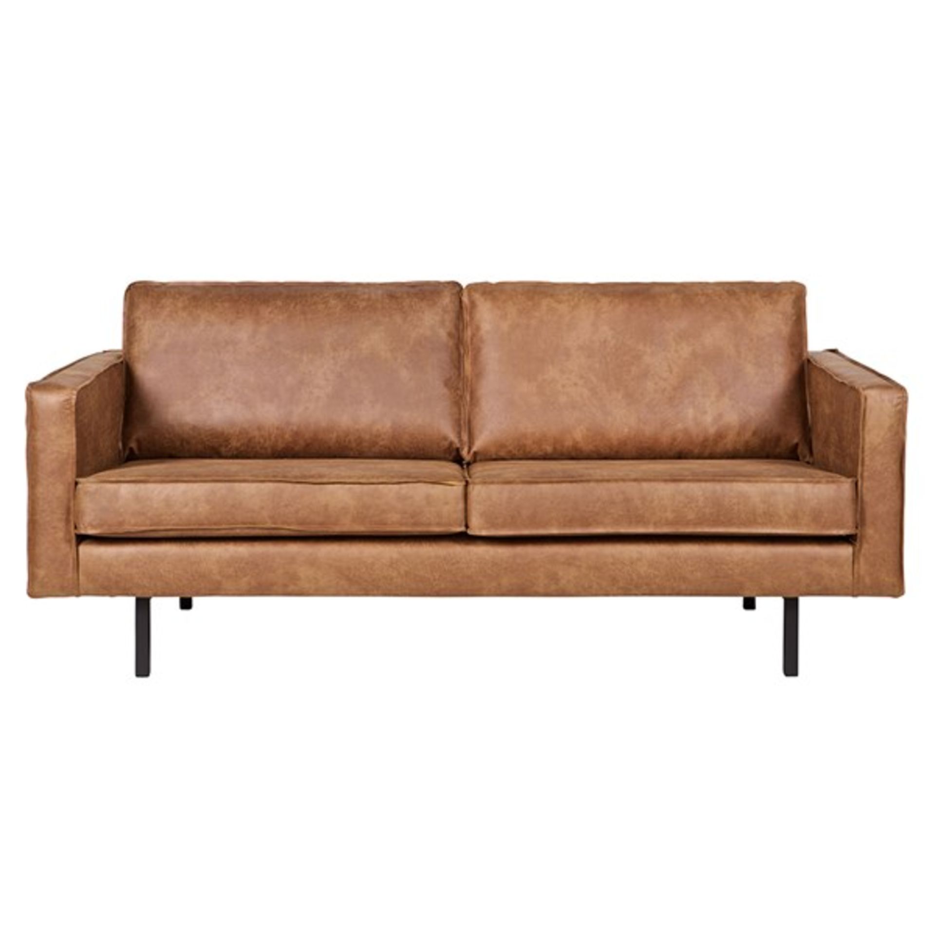 1 x Rodeo Two Seater Tan Leather Sofa With Kilburn & Scott Feather Cushions - Image 3 of 13