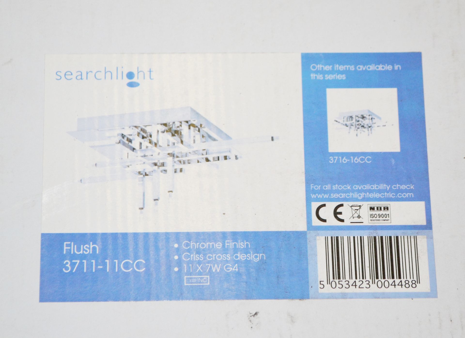 2 x Searchlight Lattice Flush Light - 3711-11CC - New Boxed Stock - CL323 - Ref: P - Location: WA14