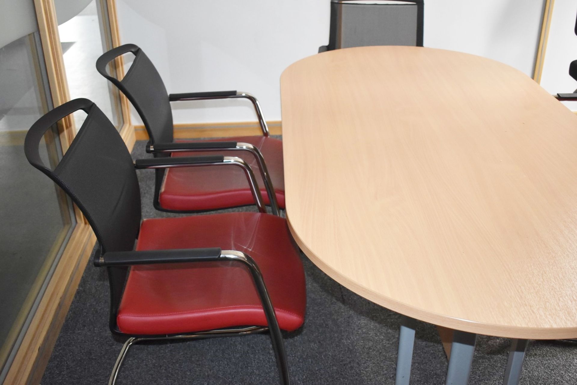 1 x Boardroom Meeting Table With 6 x Eternity Cantilever Stacking Office Chairs - CL529 - - Image 6 of 13