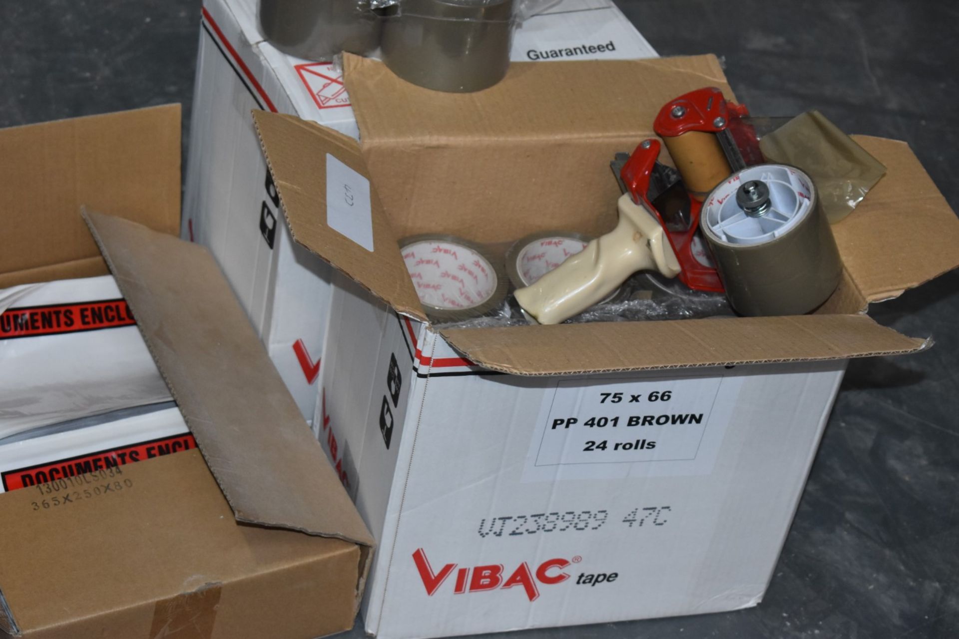 Assorted Collection of Packaging Equipment to Include Approx 48 x Rolls of Brown Packing Tape, Tap - Image 6 of 6