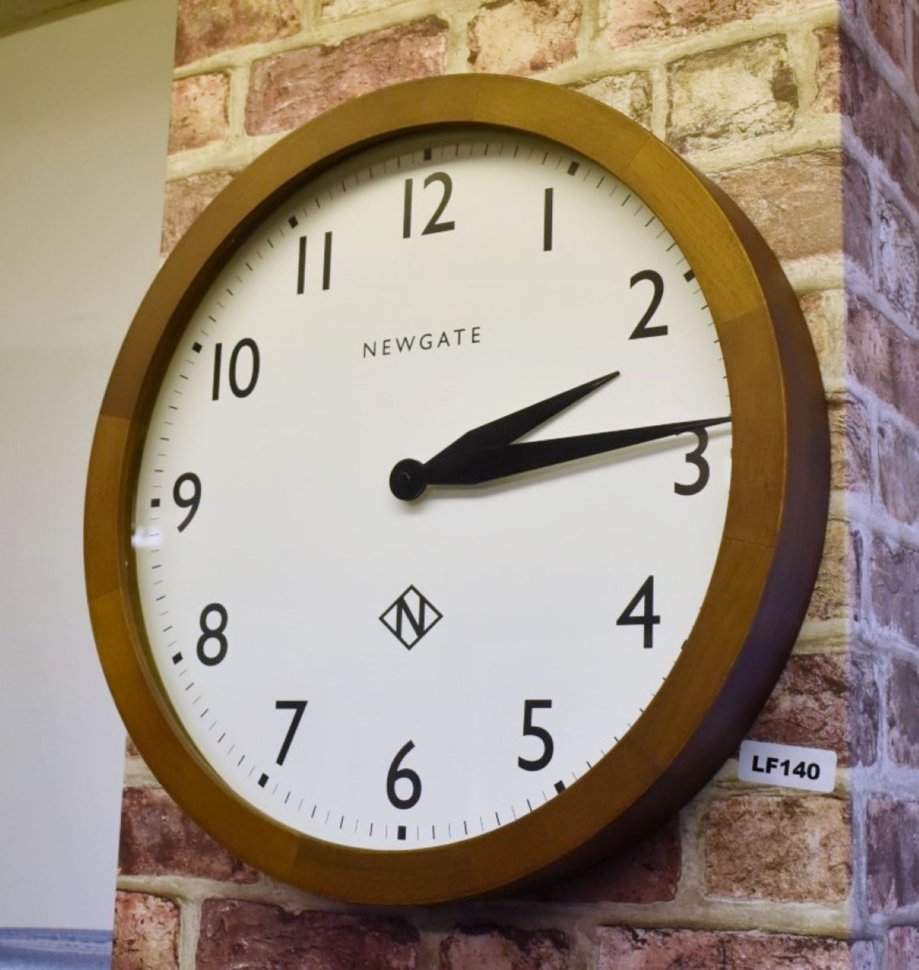 1 x Newgate Wimbledon Minimalist Wall Clock With Deep Wooden Surround and Glass Front - Large Size - Image 2 of 4
